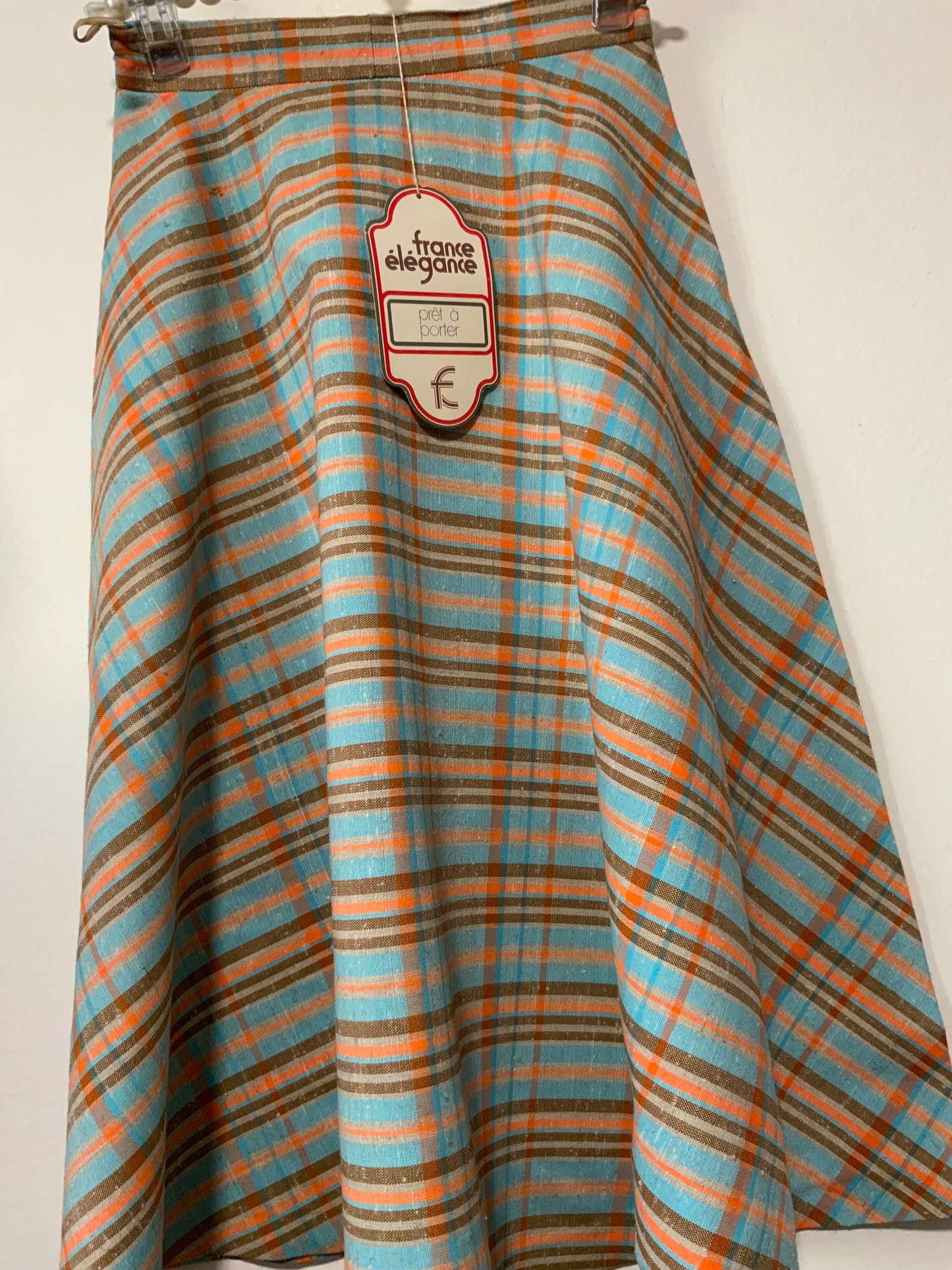 Jupe longue patineuse écossaise Vintage Deadstock 1970