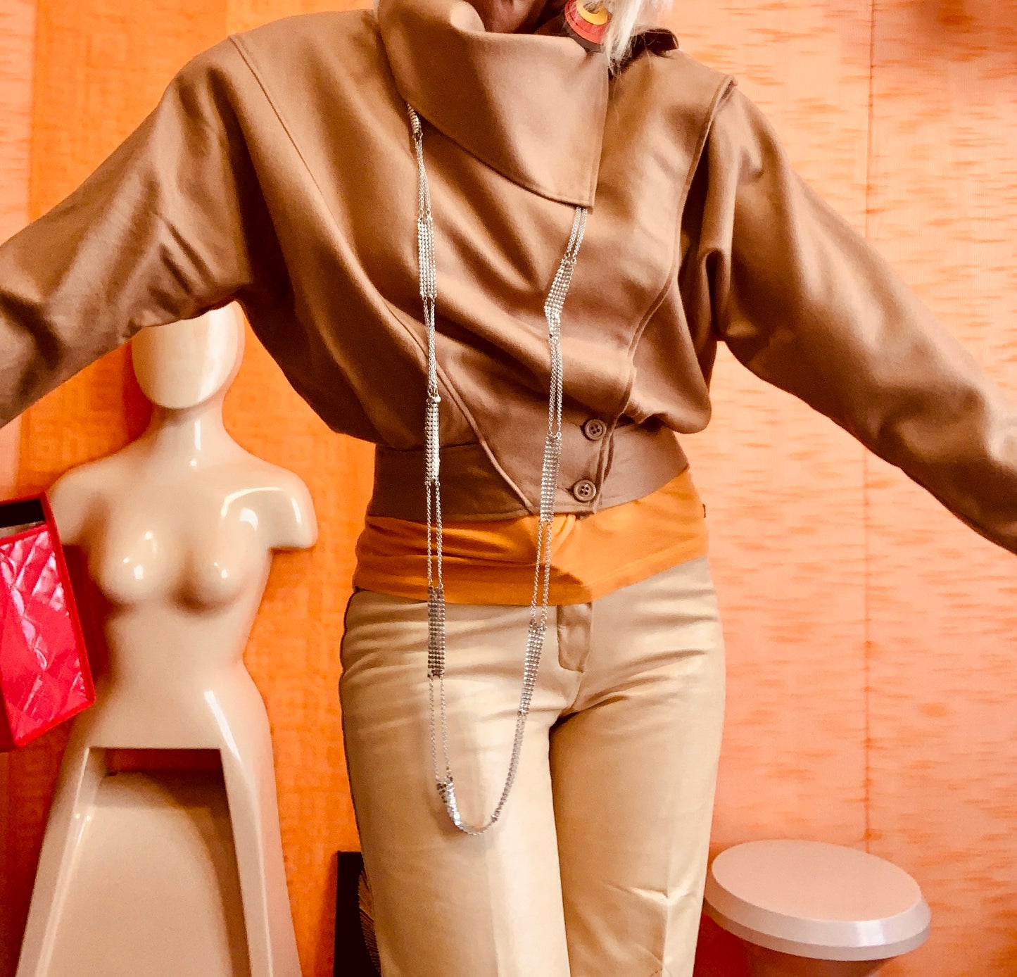 Veste courte Originale Vintage 1970 Pure Laine Peignée Delbord Paris création Seventies