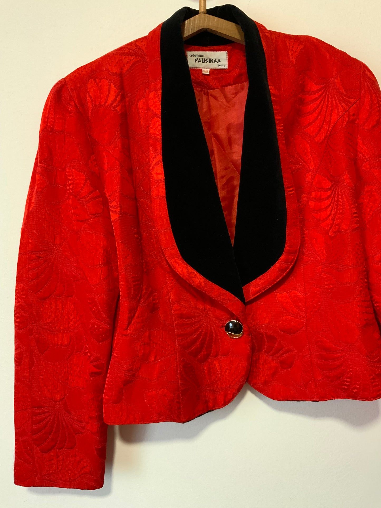 Sublime Veste Rouge et velours Vintage 1980/90 Création France