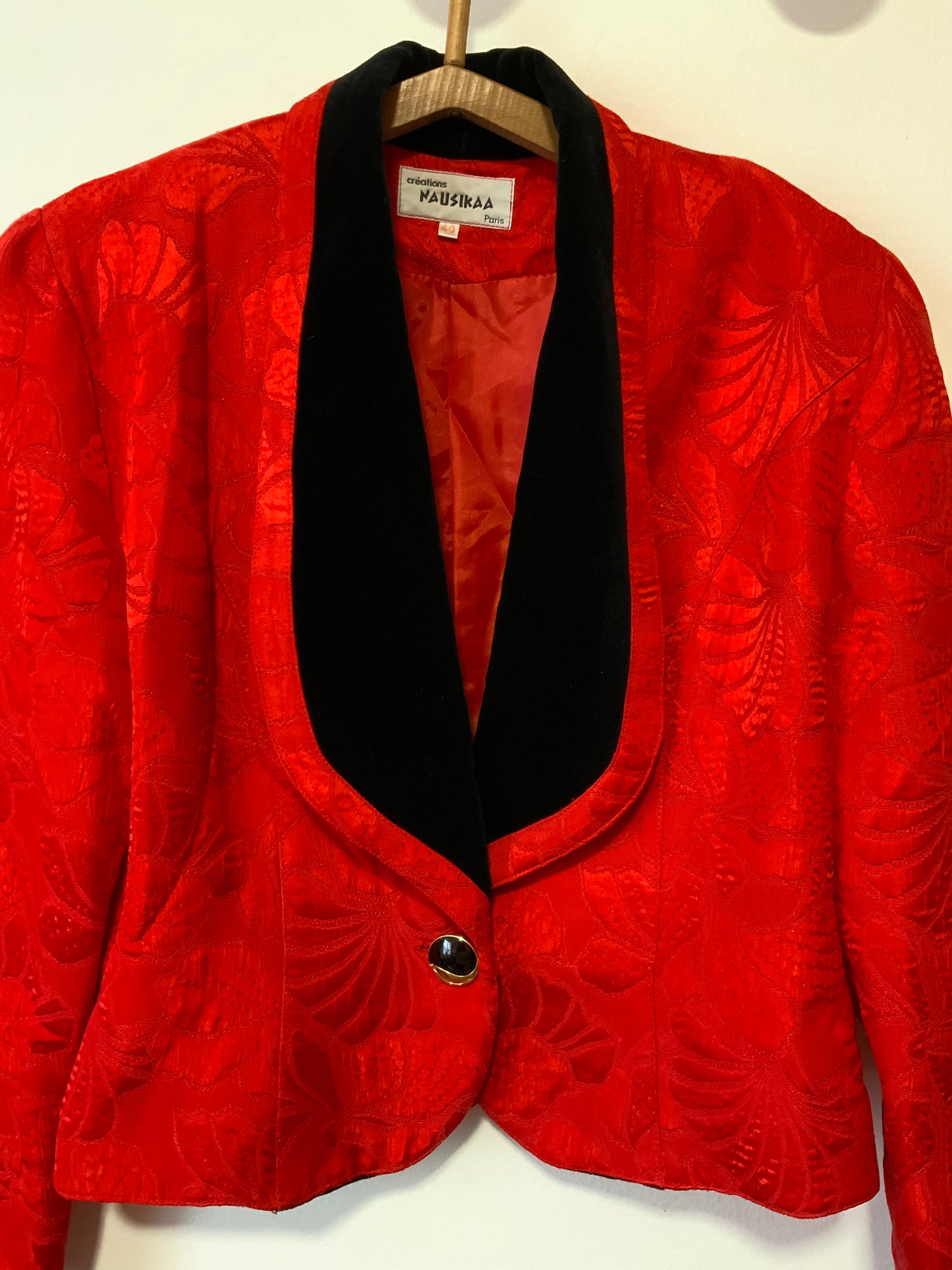 Sublime Veste Rouge et velours Vintage 1980/90 Création France