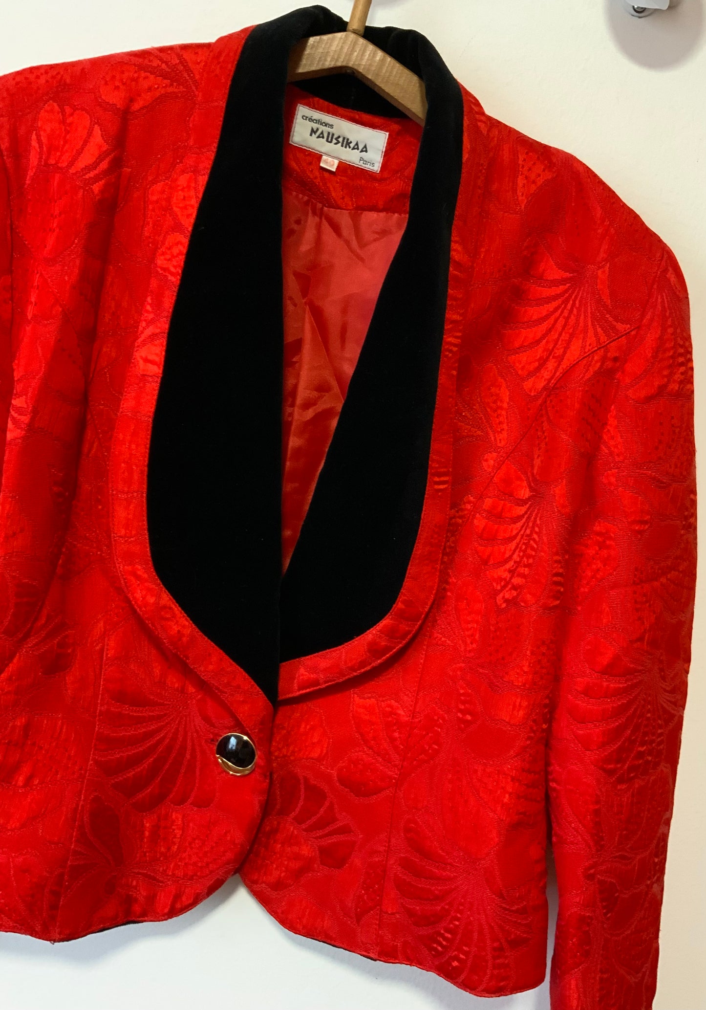 Sublime Veste Rouge et velours Vintage 1980/90 Création France
