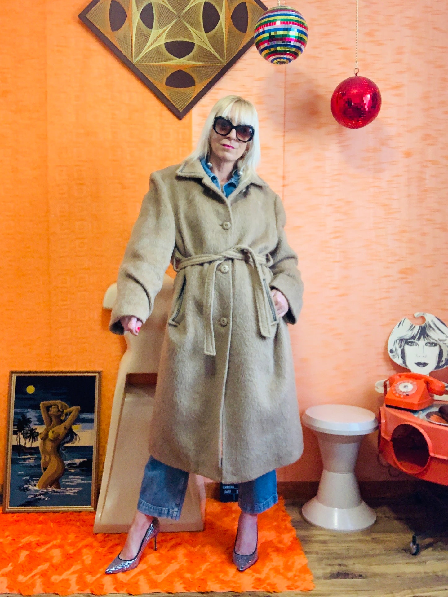 Sublime Manteau Trench en Laine de lama Haut de gamme Vintage Qualité Chic France