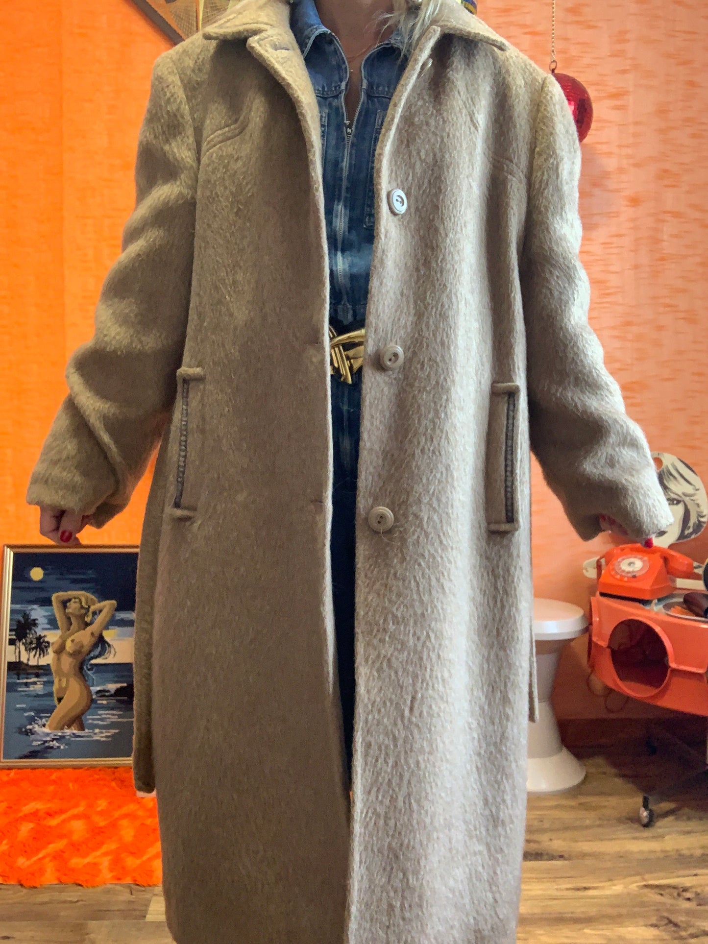 Sublime Manteau Trench en Laine de lama Haut de gamme Vintage Qualité Chic France
