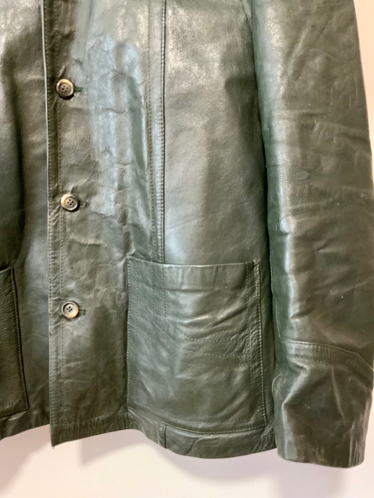 Veste en cuir Pure Vintage 1970 Col à pointes - Surpiqûres