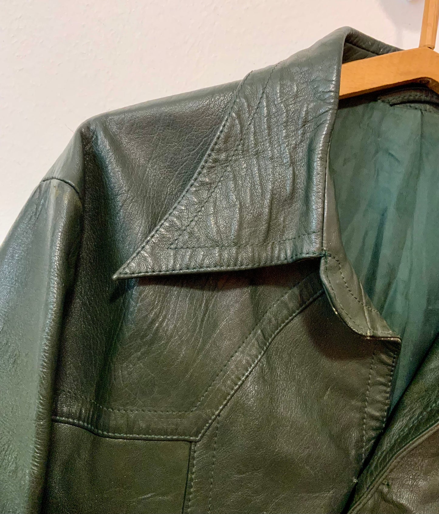 Veste en cuir Pure Vintage 1970 Col à pointes - Surpiqûres