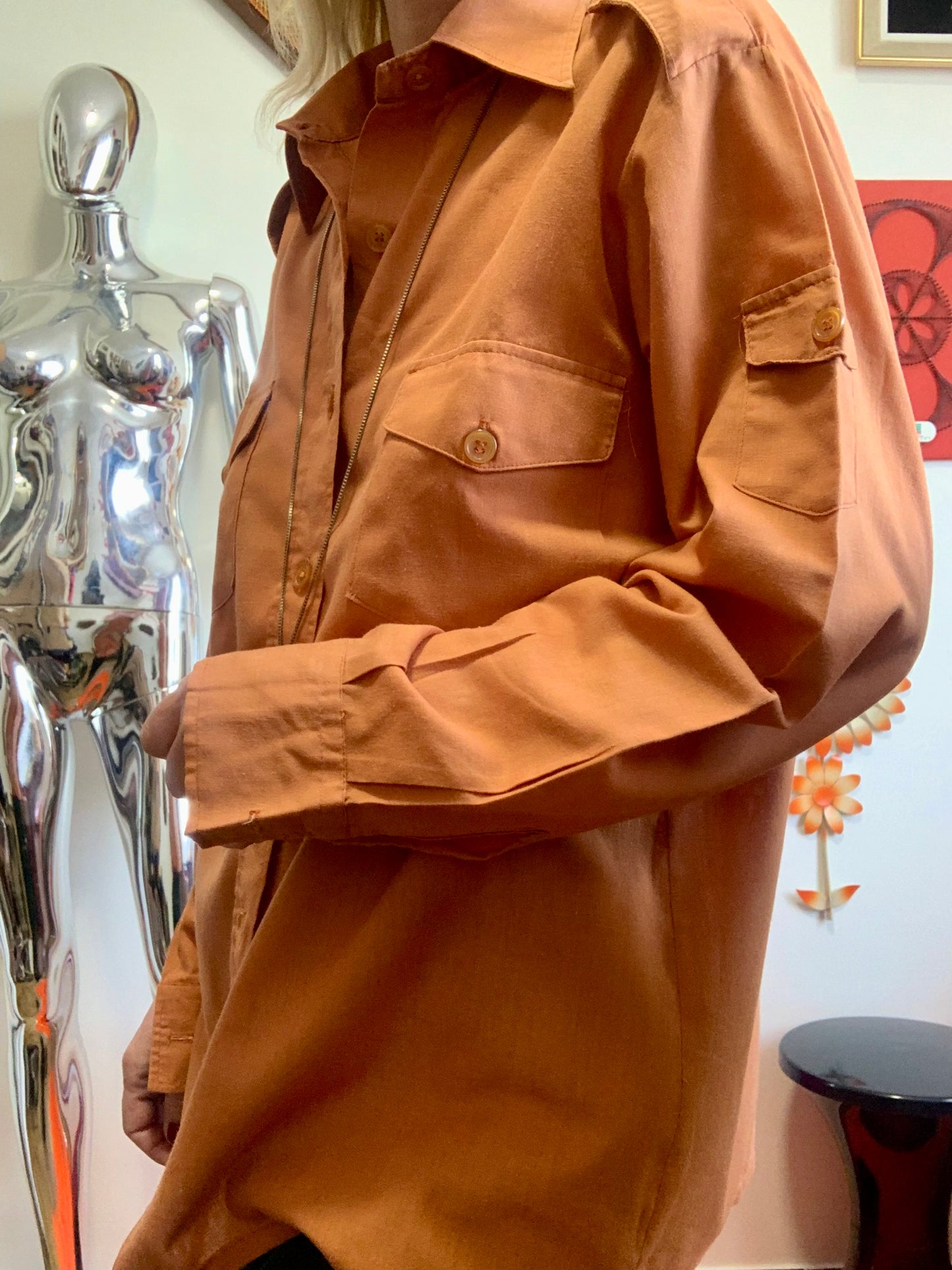 Chemise Vintage Coton Chic Pelle à tartes 1970/80 France