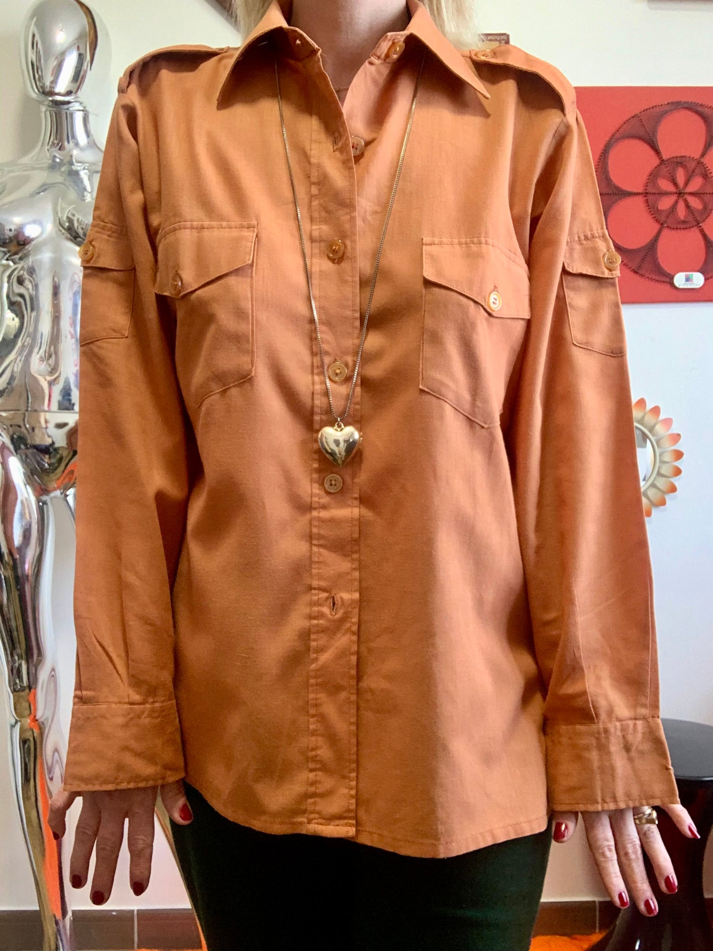 Chemise Vintage Coton Chic Pelle à tartes 1970/80 France