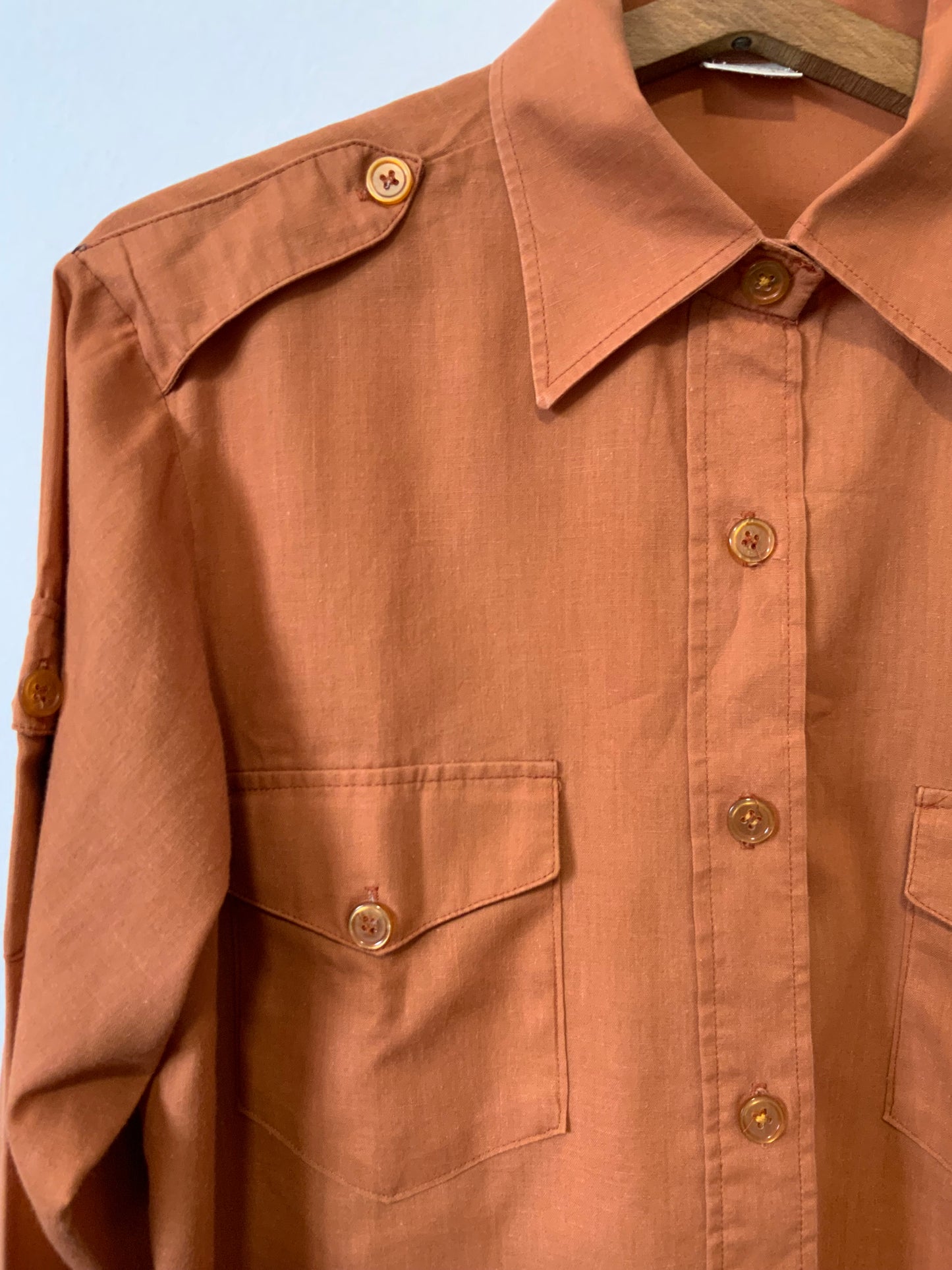Chemise Vintage Coton Chic Pelle à tartes 1970/80 France