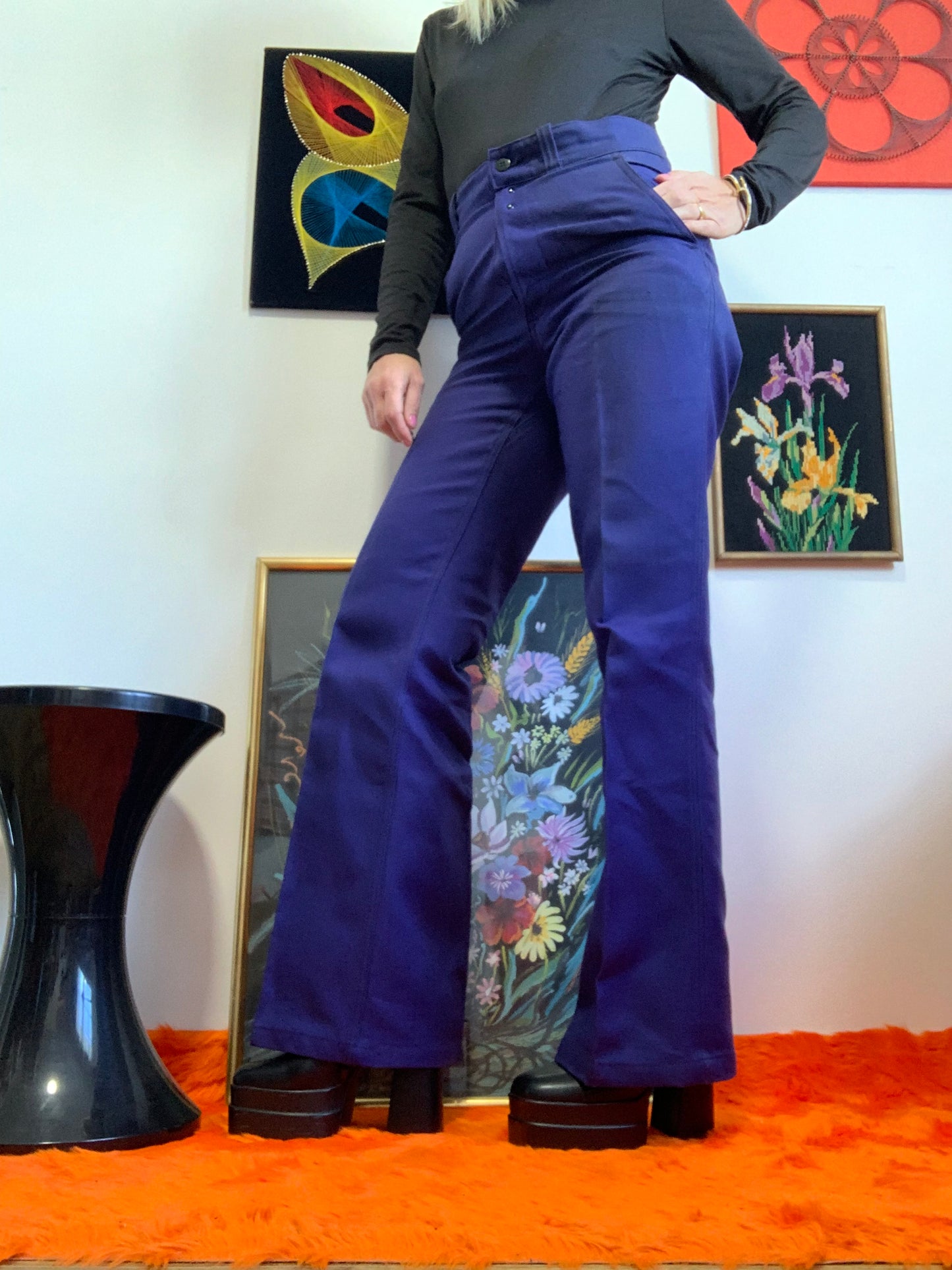 Pantalon Flare Bleu de travail Vintage Deadstock Pattes d’Eph Original France