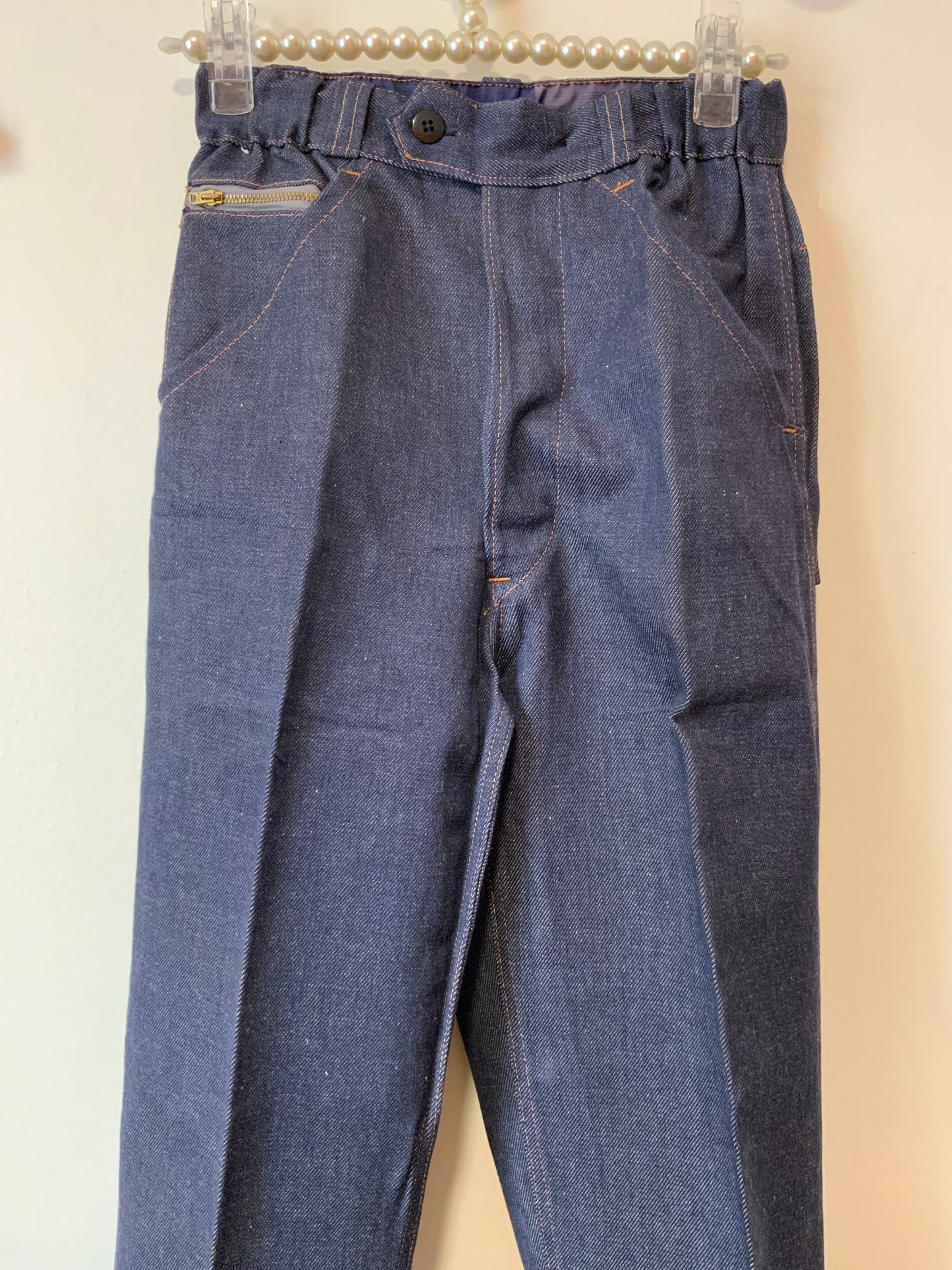 Jean Denim Pur Deadstock 1970/80 Coton Sanfor Surpiqué orange