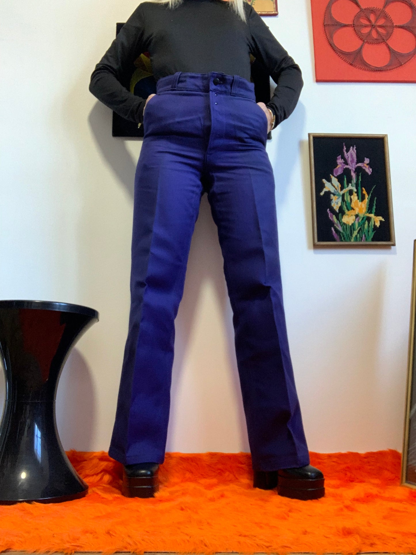 Pantalon Flare Bleu de travail Vintage Deadstock Pattes d’Eph Original France