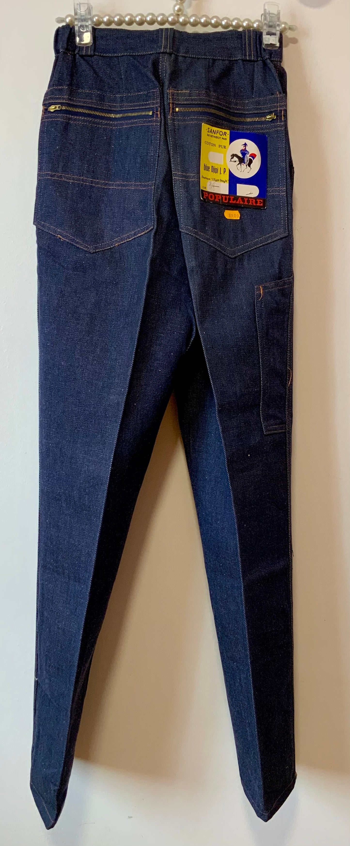 Jean Denim Pur Deadstock 1970/80 Coton Sanfor Surpiqué orange