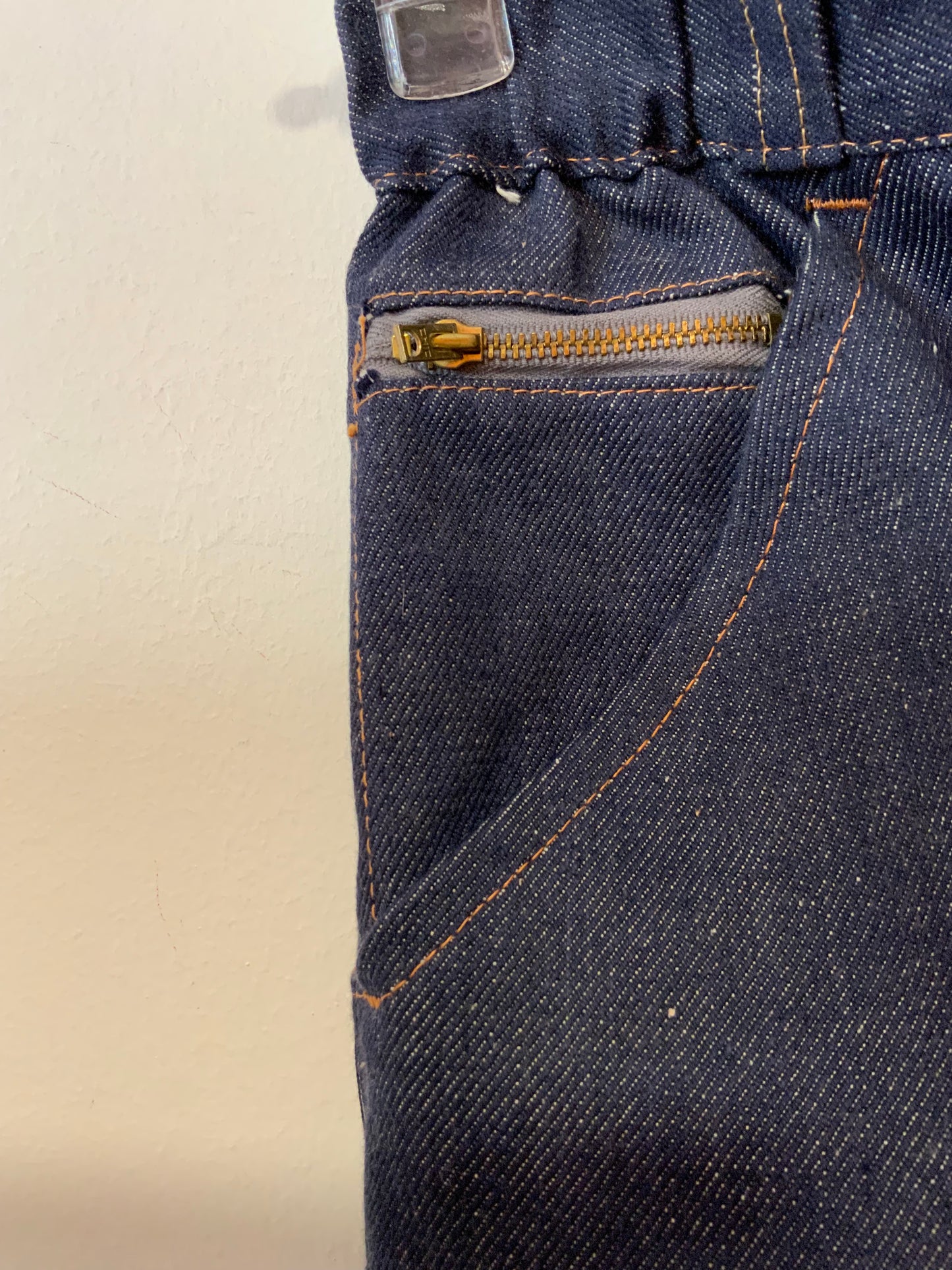 Jean Denim Pur Deadstock 1970/80 Coton Sanfor Surpiqué orange