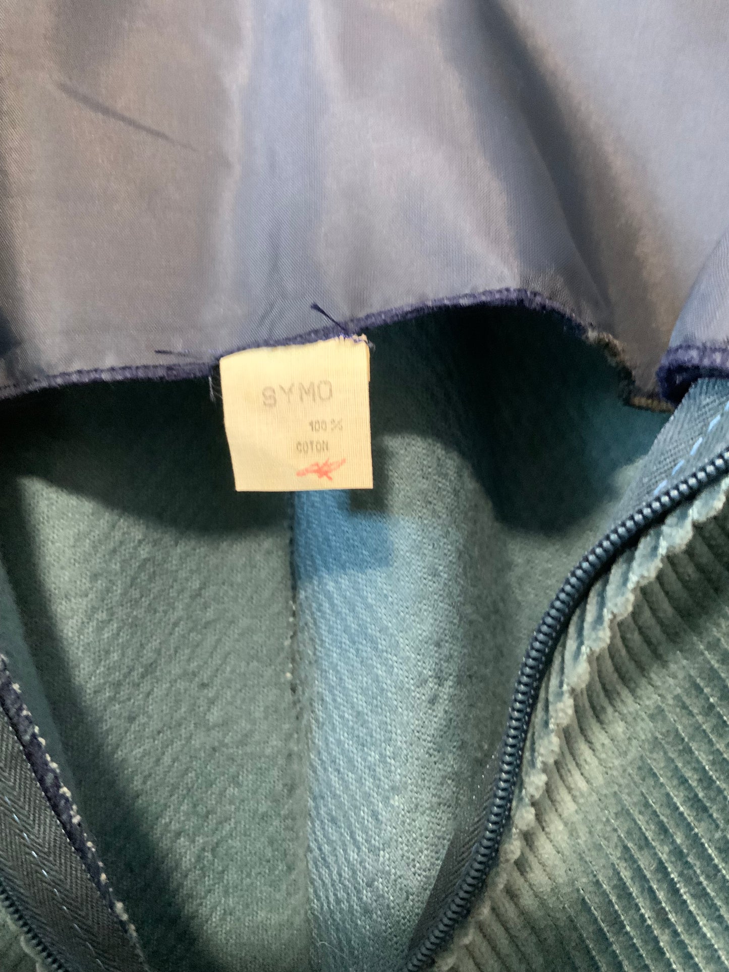 Robe bleue velours côtelé Vintage 1970/80 Deadstock