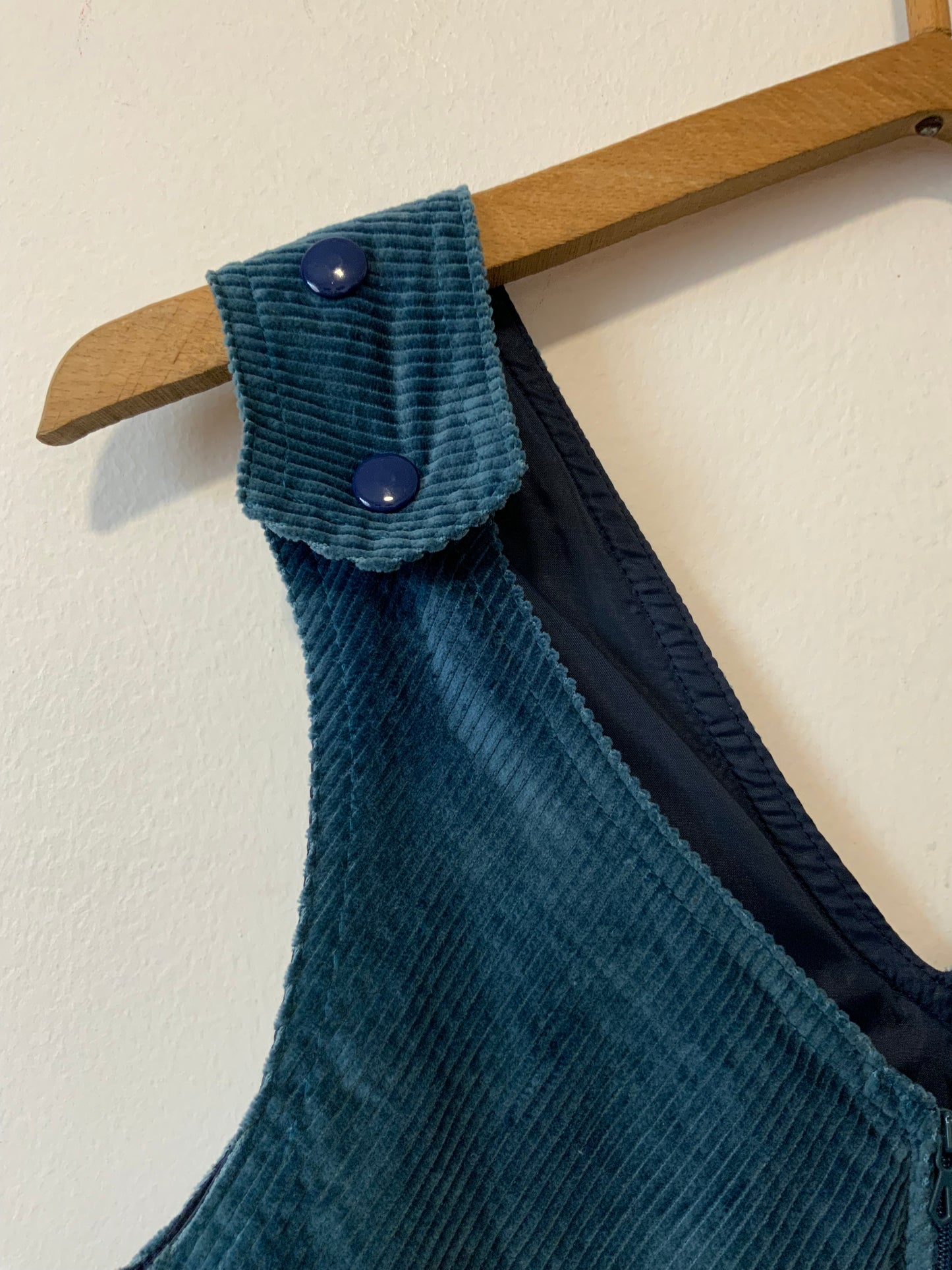 Robe bleue velours côtelé Vintage 1970/80 Deadstock