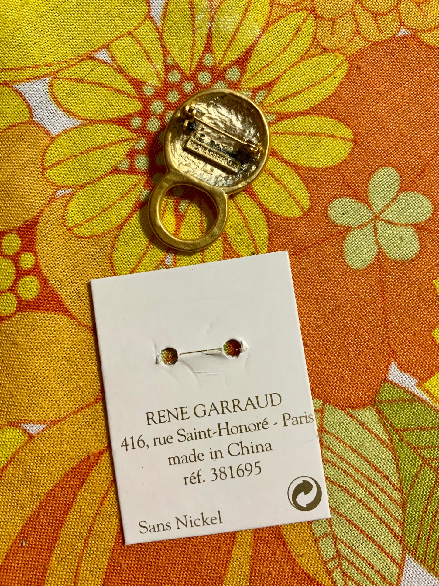 Broche René Garraud Neuve Deadstock Haut de gamme Bijou Vintage