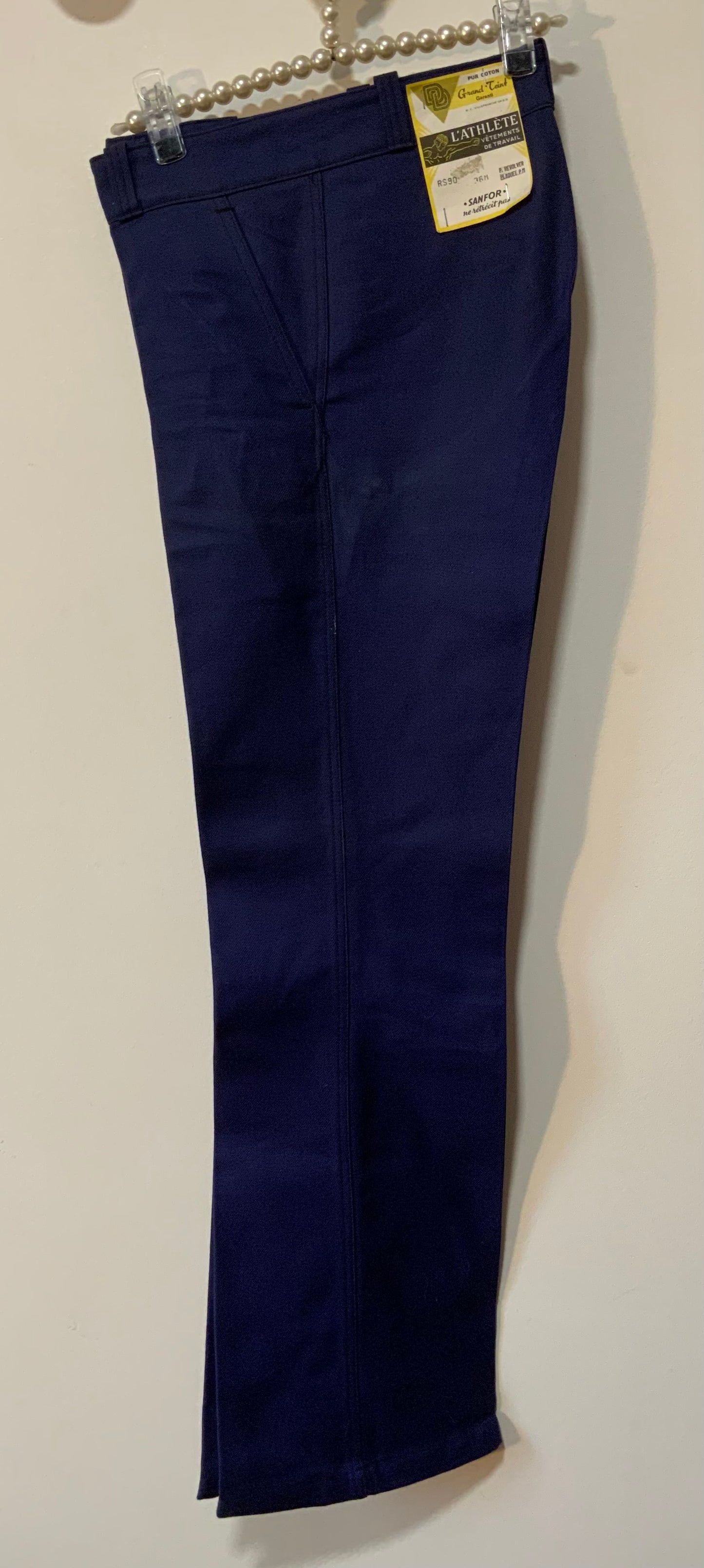 Pantalon Flare Bleu de travail Vintage Deadstock Pattes d’Eph Original France
