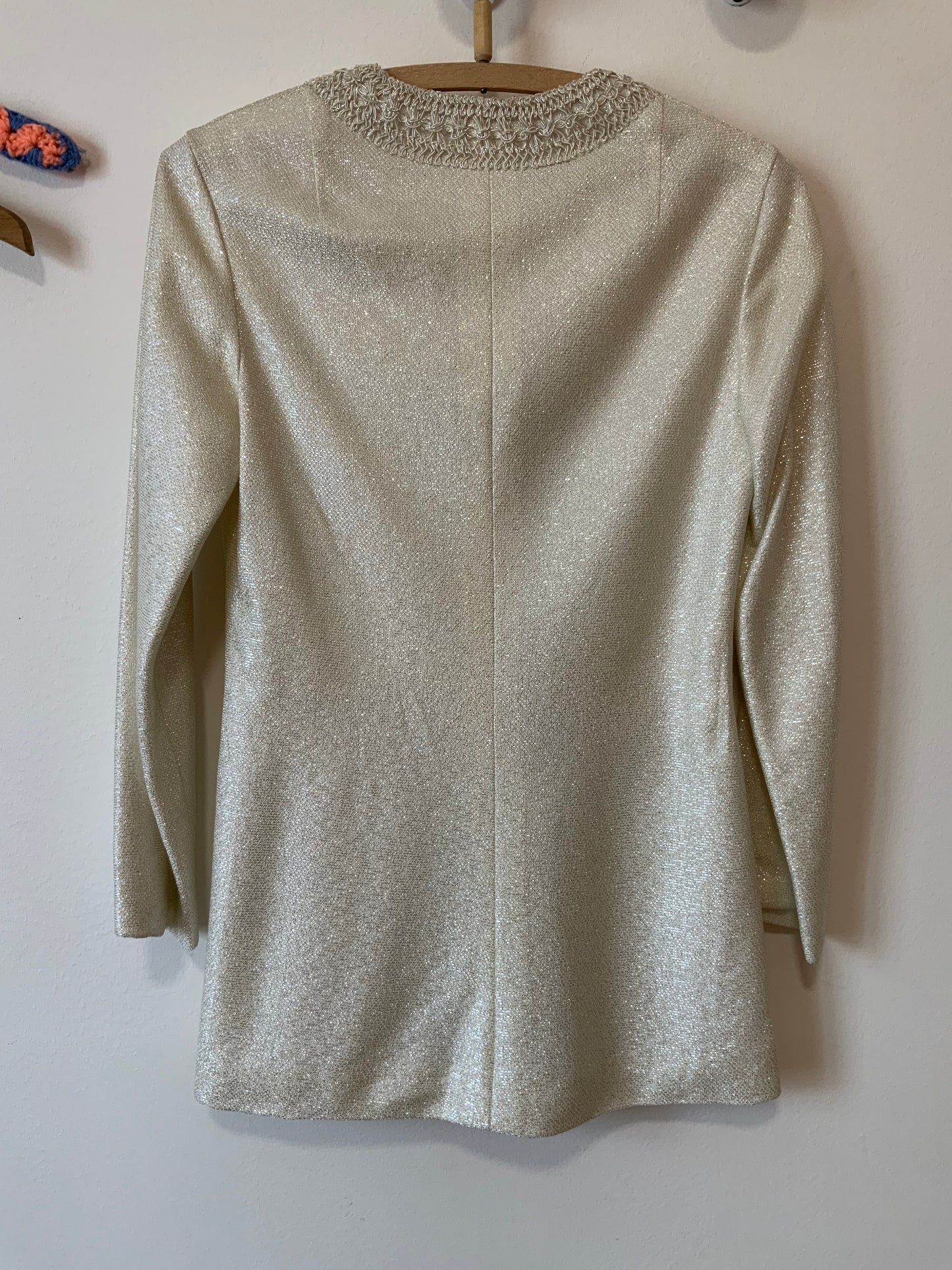 Somptueux Ensemble Fait Main Pailleté Disco Pépite Vintage 1970 Strass