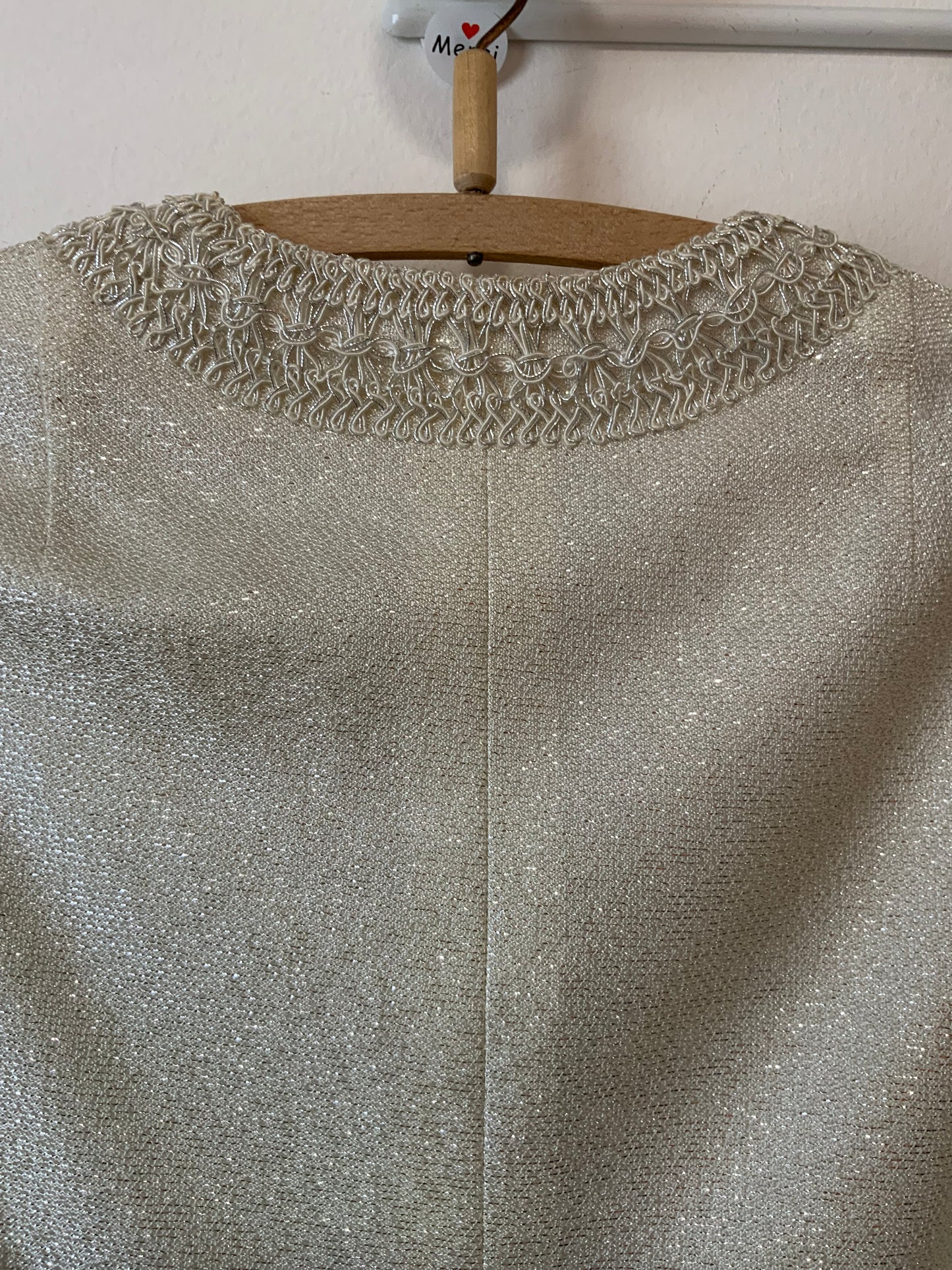 Somptueux Ensemble Fait Main Pailleté Disco Pépite Vintage 1970 Strass