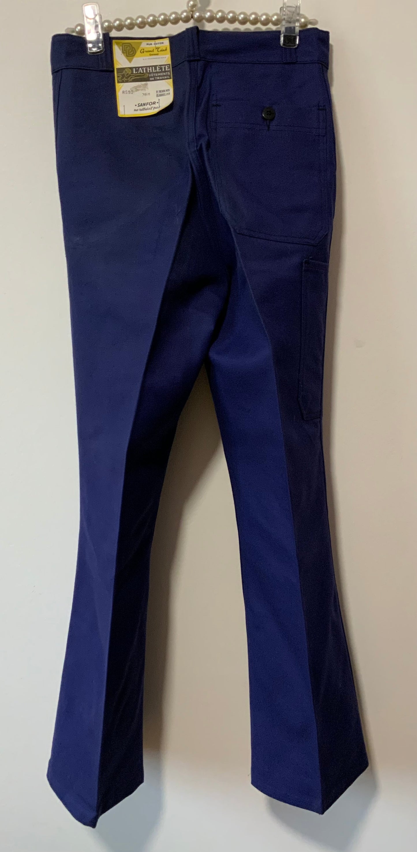 Pantalon Flare Bleu de travail Vintage Deadstock Pattes d’Eph Original France
