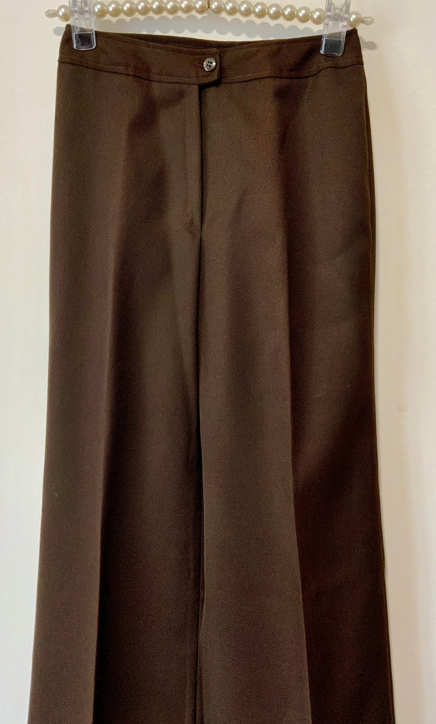 Pantalon Pattes d’elephant Flare Chocolat Vintage Tergal 1970 Deadstock