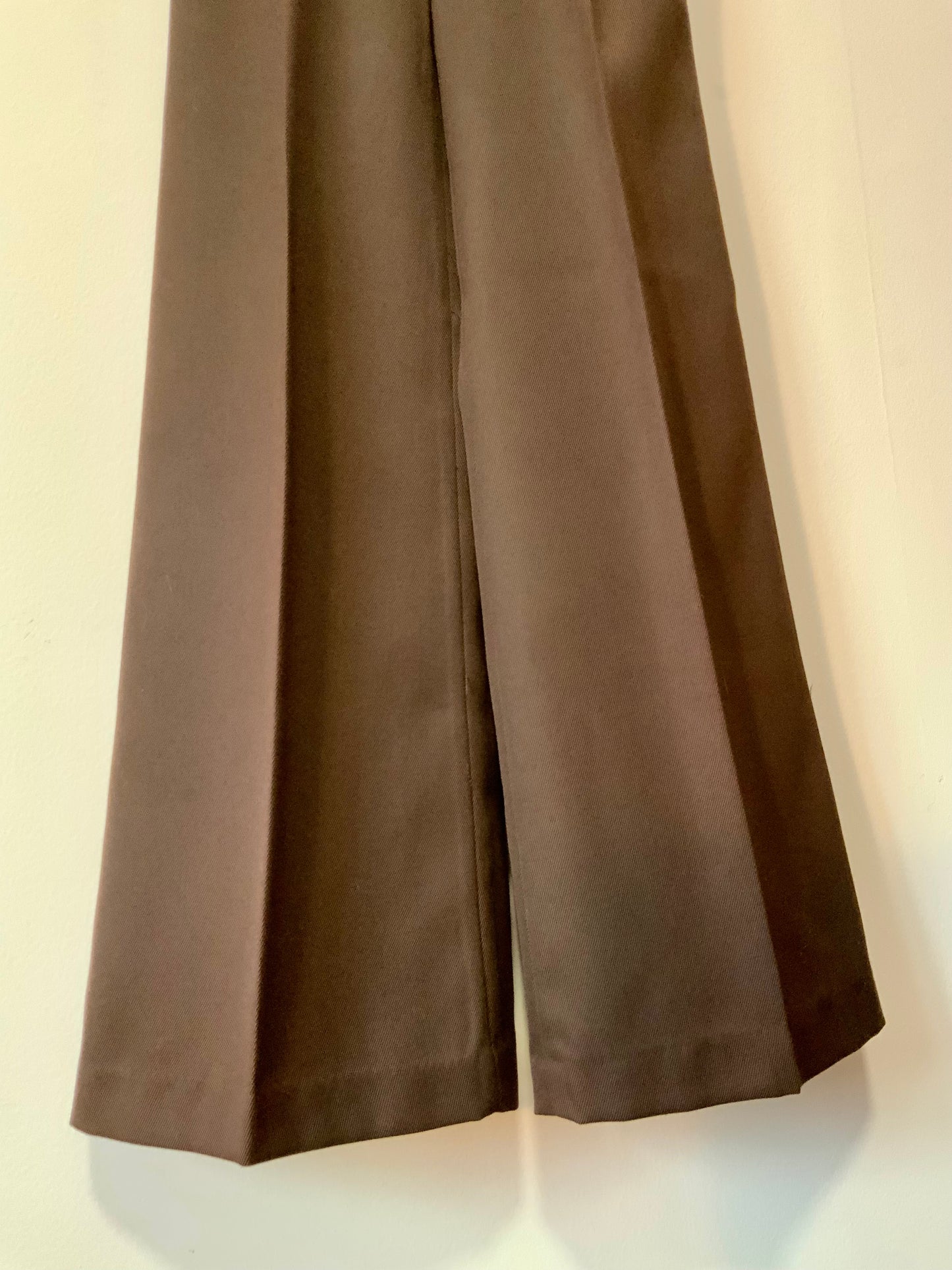 Pantalon Pattes d’elephant Flare Chocolat Vintage Tergal 1970 Deadstock
