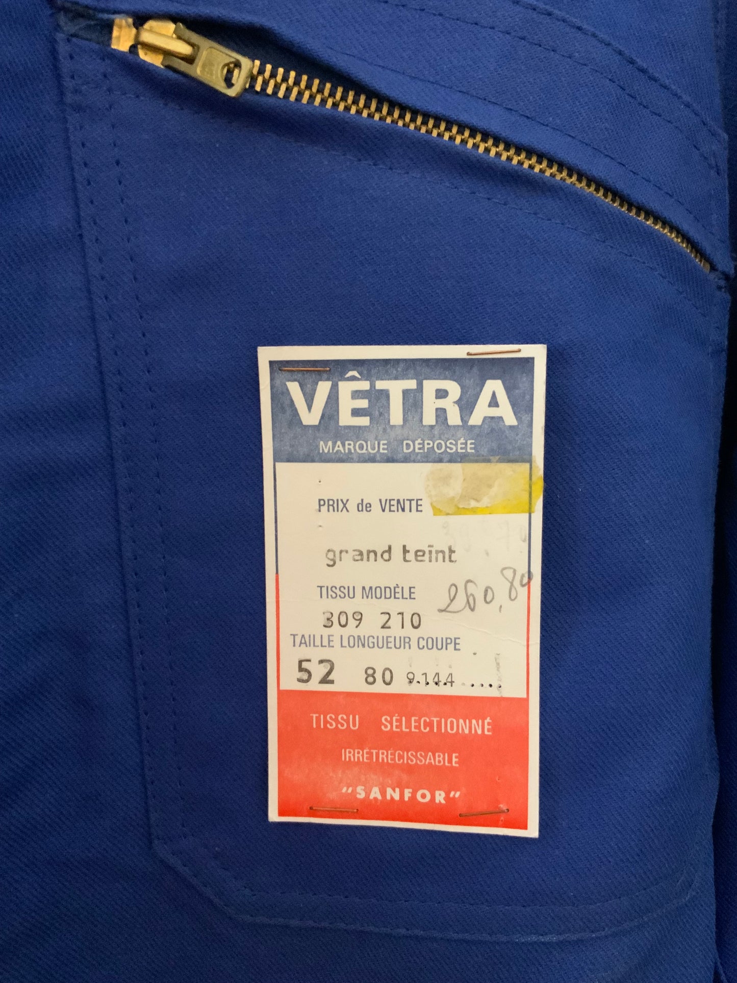 Combinaison Bleu de travail Neuve Deadstock 1970/80 Avec Ceinture