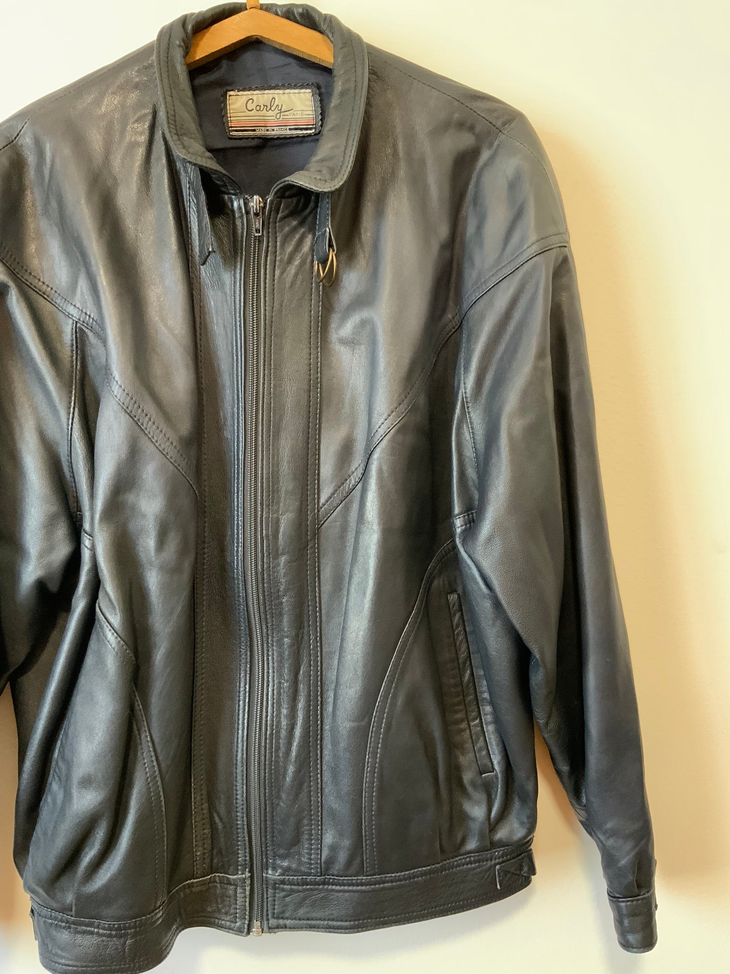 Blouson Cuir Vintage Luxe Carly Paris Made in France 1970/80
