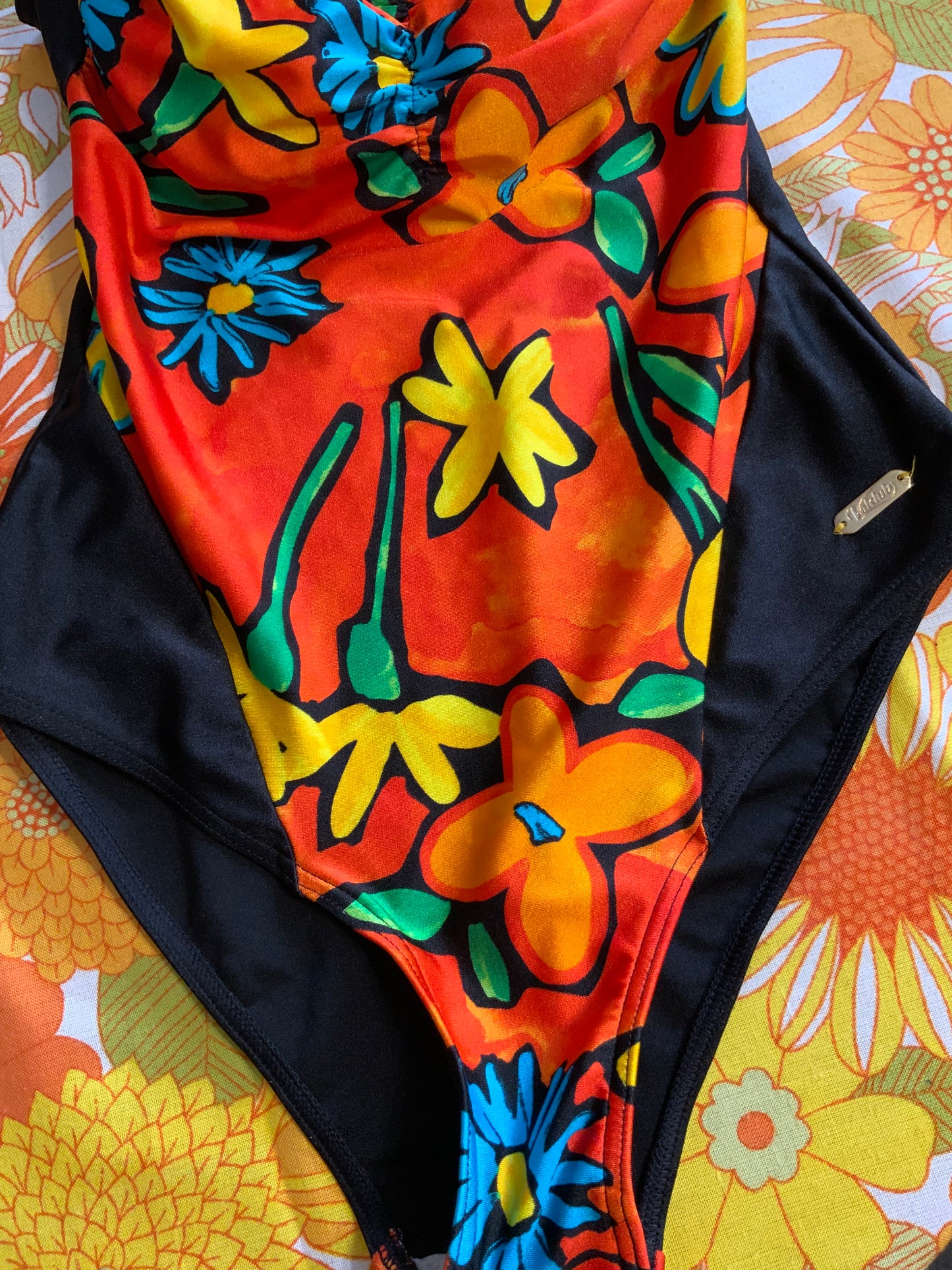 Maillot de bain 1 pièce à fleurs Vintage 1990