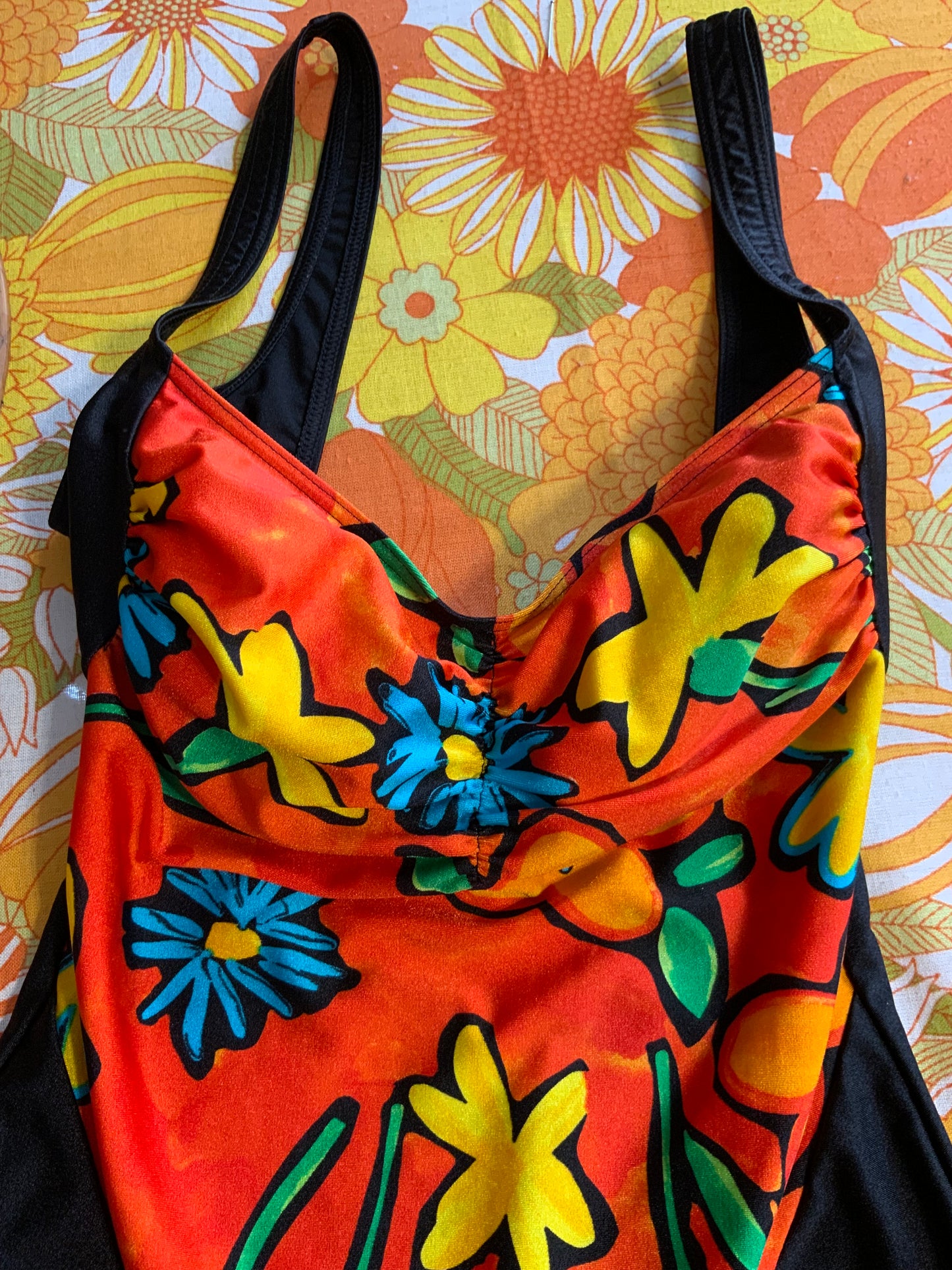 Maillot de bain 1 pièce à fleurs Vintage 1990
