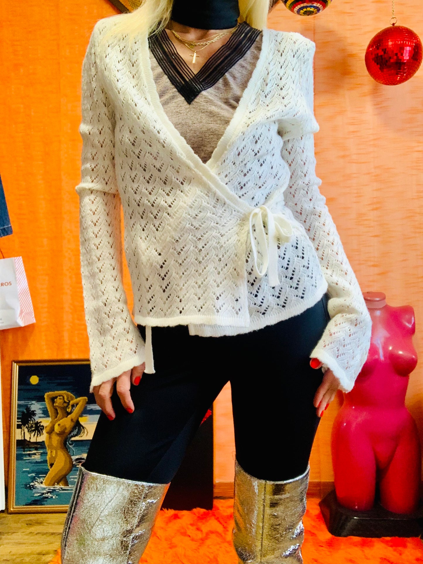 Gilet cache coeur Crochets Vintage 1990