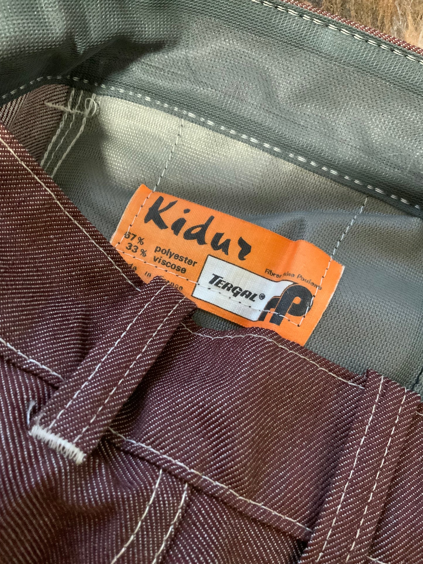 Pantalon Pattes d’éléphant Flare Vintage Kidur Deadstock 1975 Tergal France
