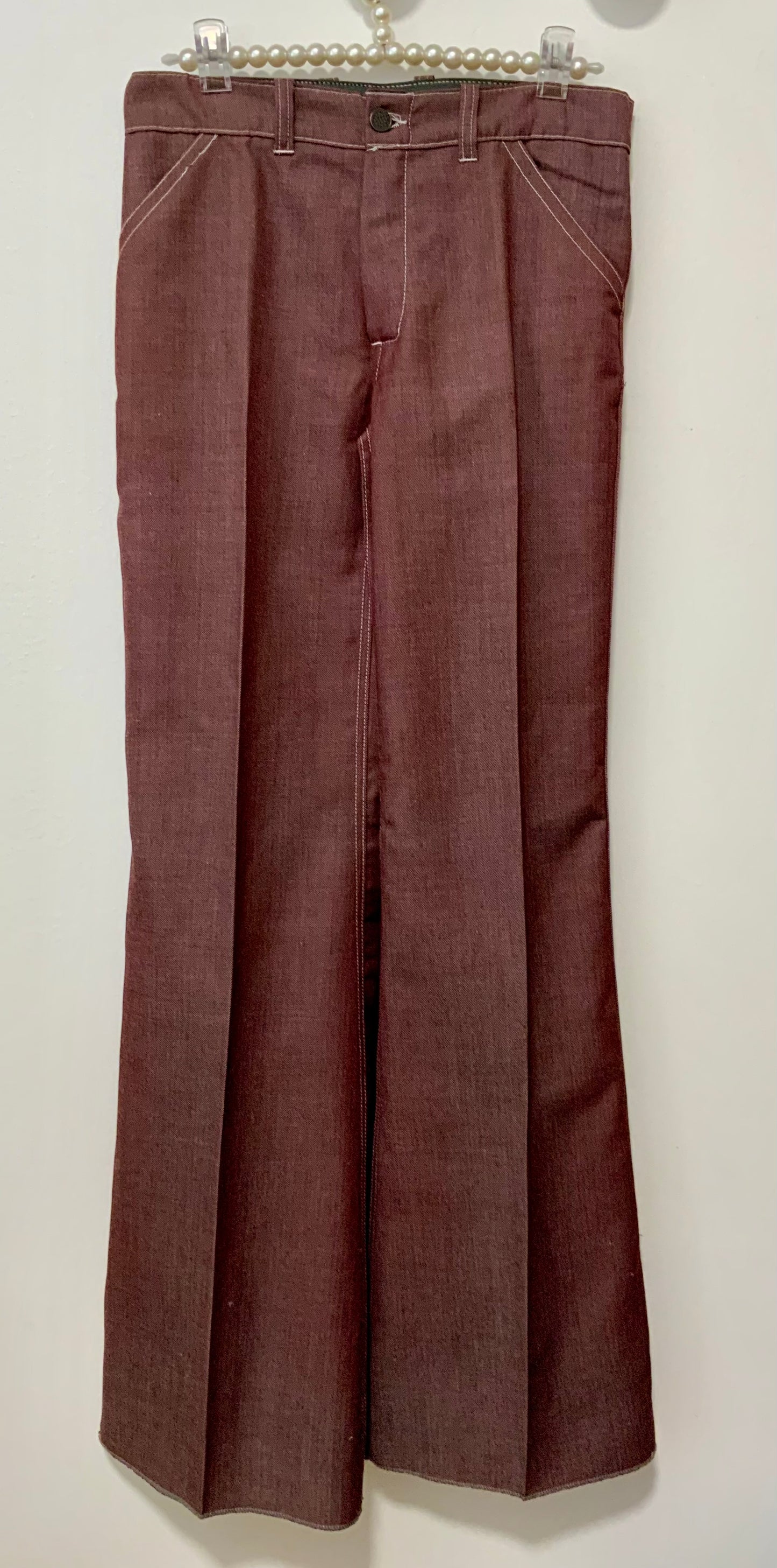 Pantalon Pattes d’éléphant Flare Vintage Kidur Deadstock 1975 Tergal France