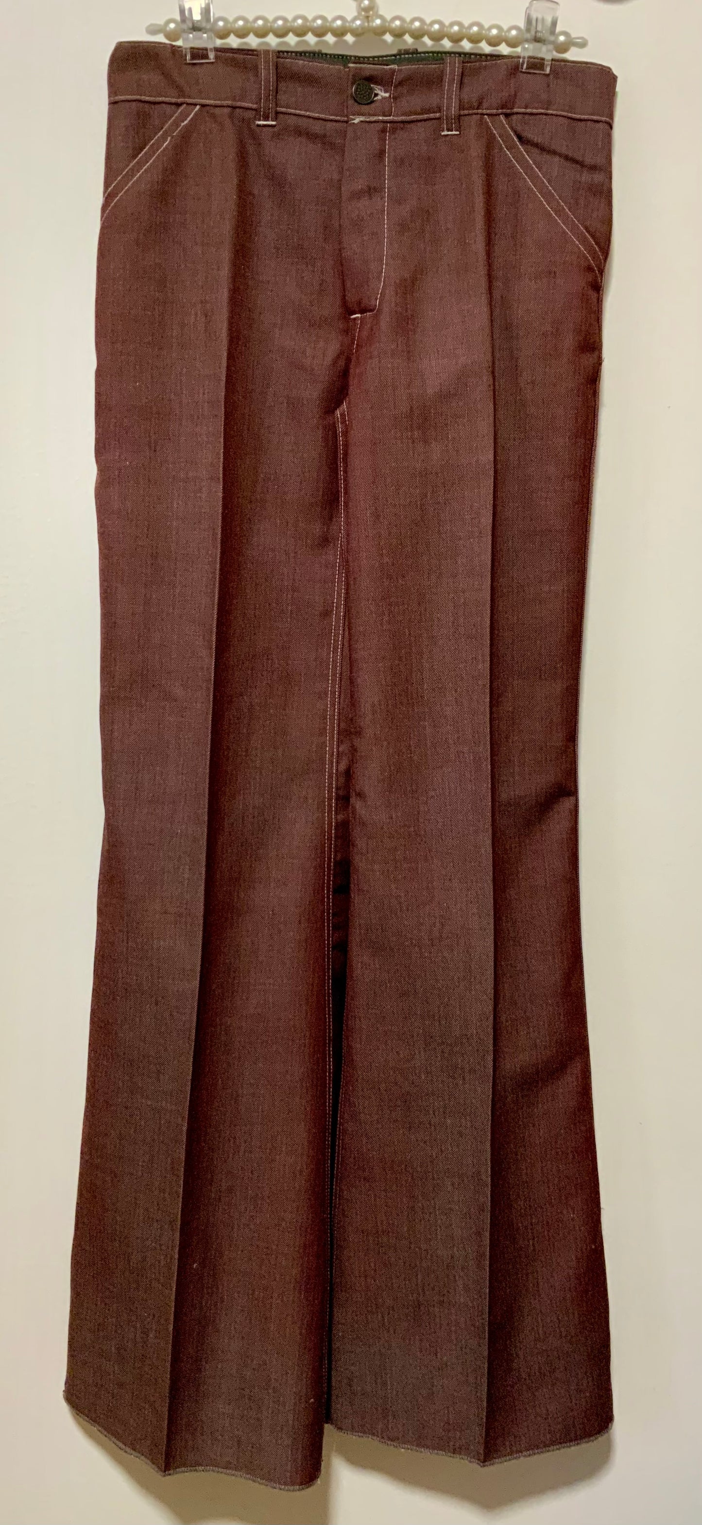 Pantalon Pattes d’éléphant Flare Vintage Kidur Deadstock 1975 Tergal France
