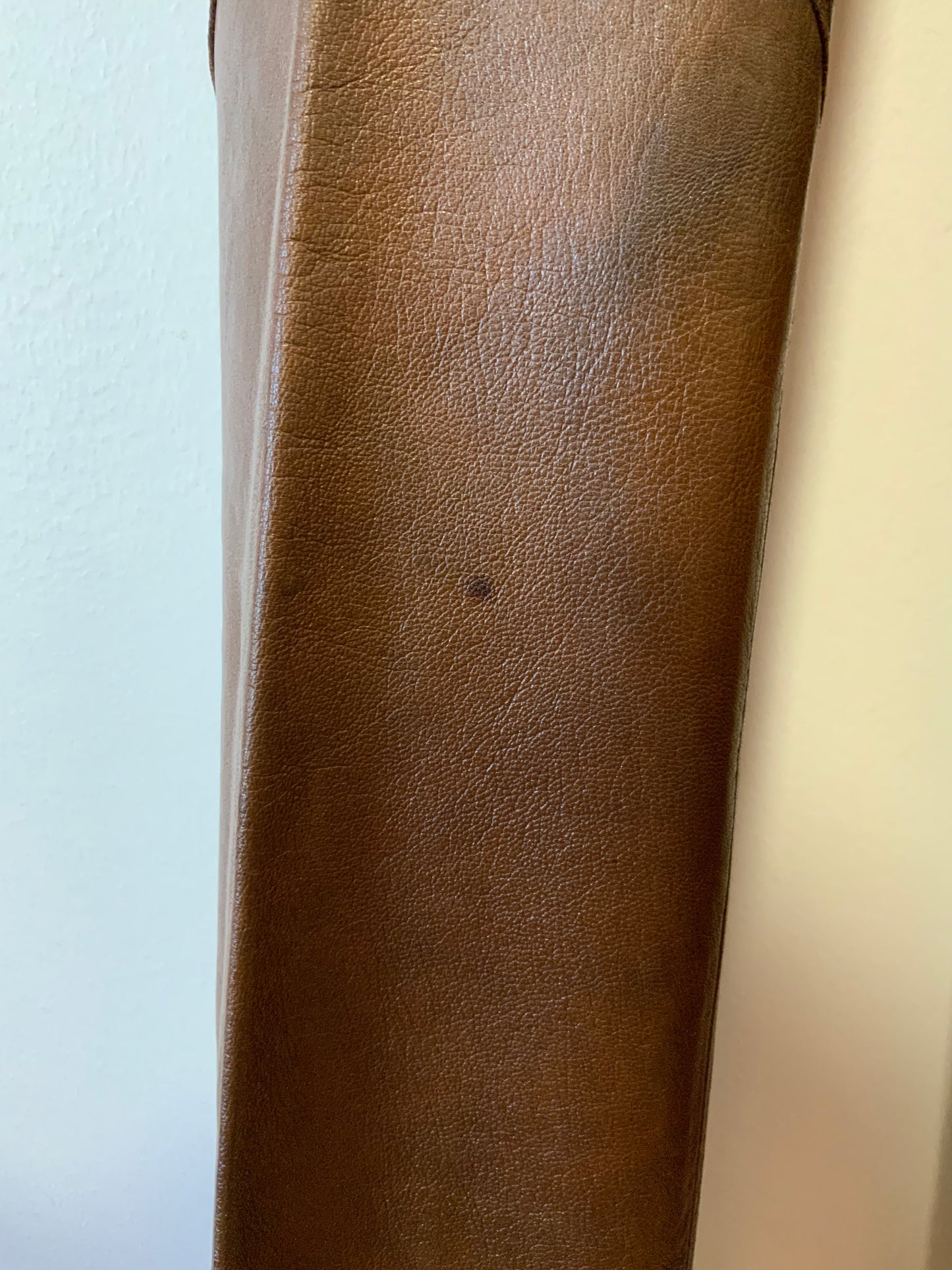 Incroyable Pantalon 70pants Pattes d’éléphant Flare Cuir Marron Unique