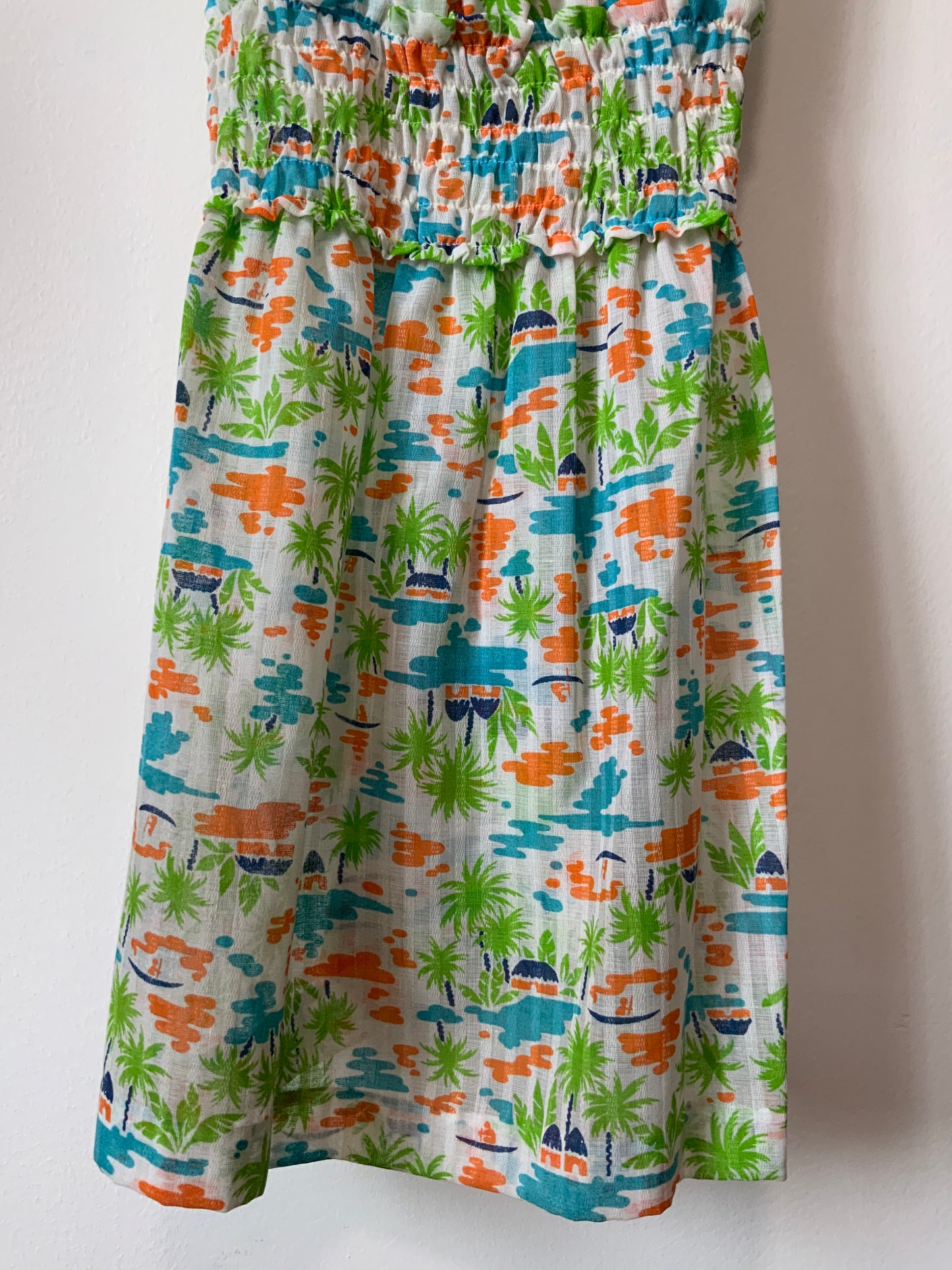 Robe Sexy A fleurs Été Vintage Dos Nu Bretelles 1970 Deadstock