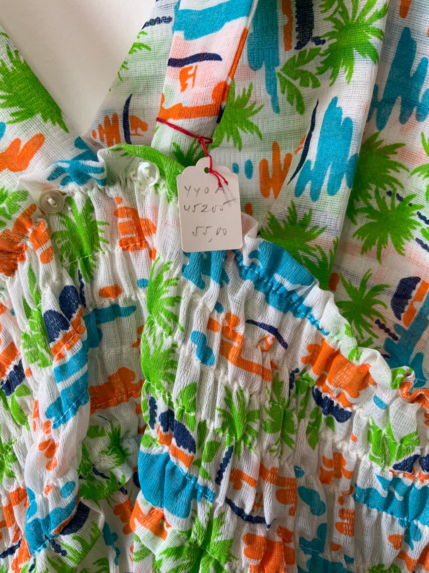 Robe Sexy A fleurs Été Vintage Dos Nu Bretelles 1970 Deadstock