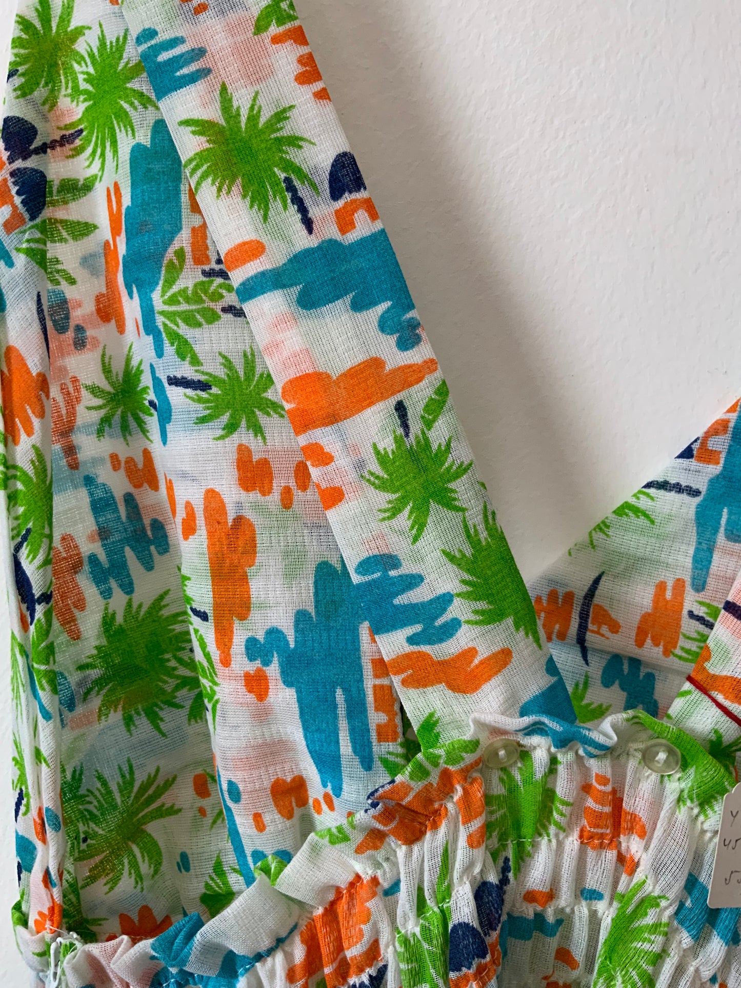 Robe Sexy A fleurs Été Vintage Dos Nu Bretelles 1970 Deadstock