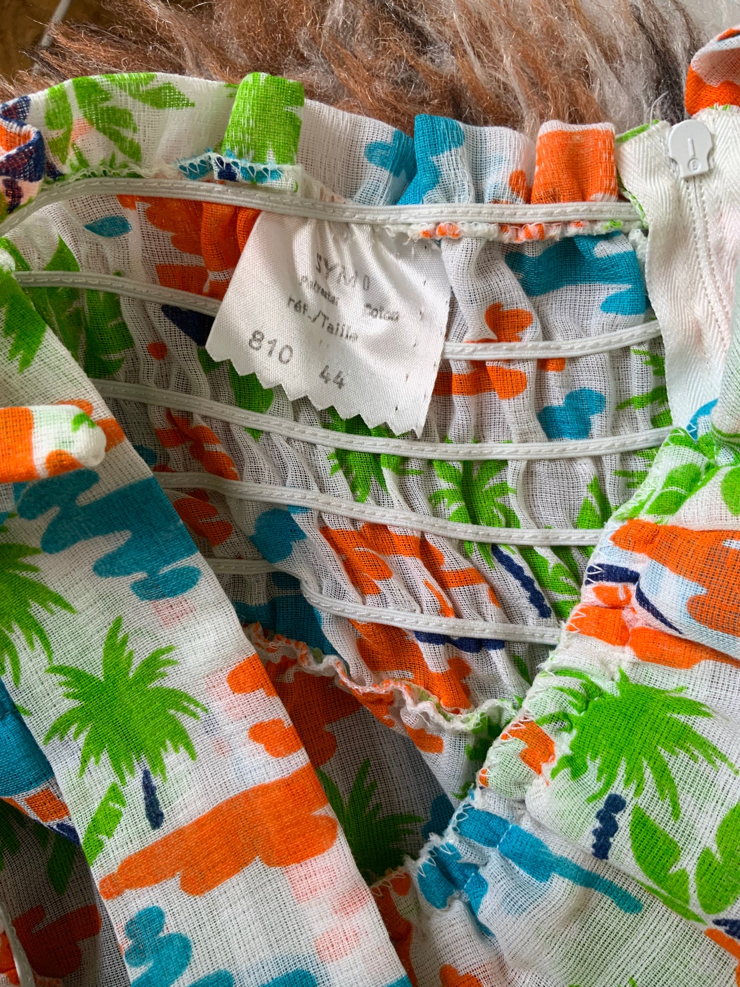 Robe Sexy A fleurs Été Vintage Dos Nu Bretelles 1970 Deadstock
