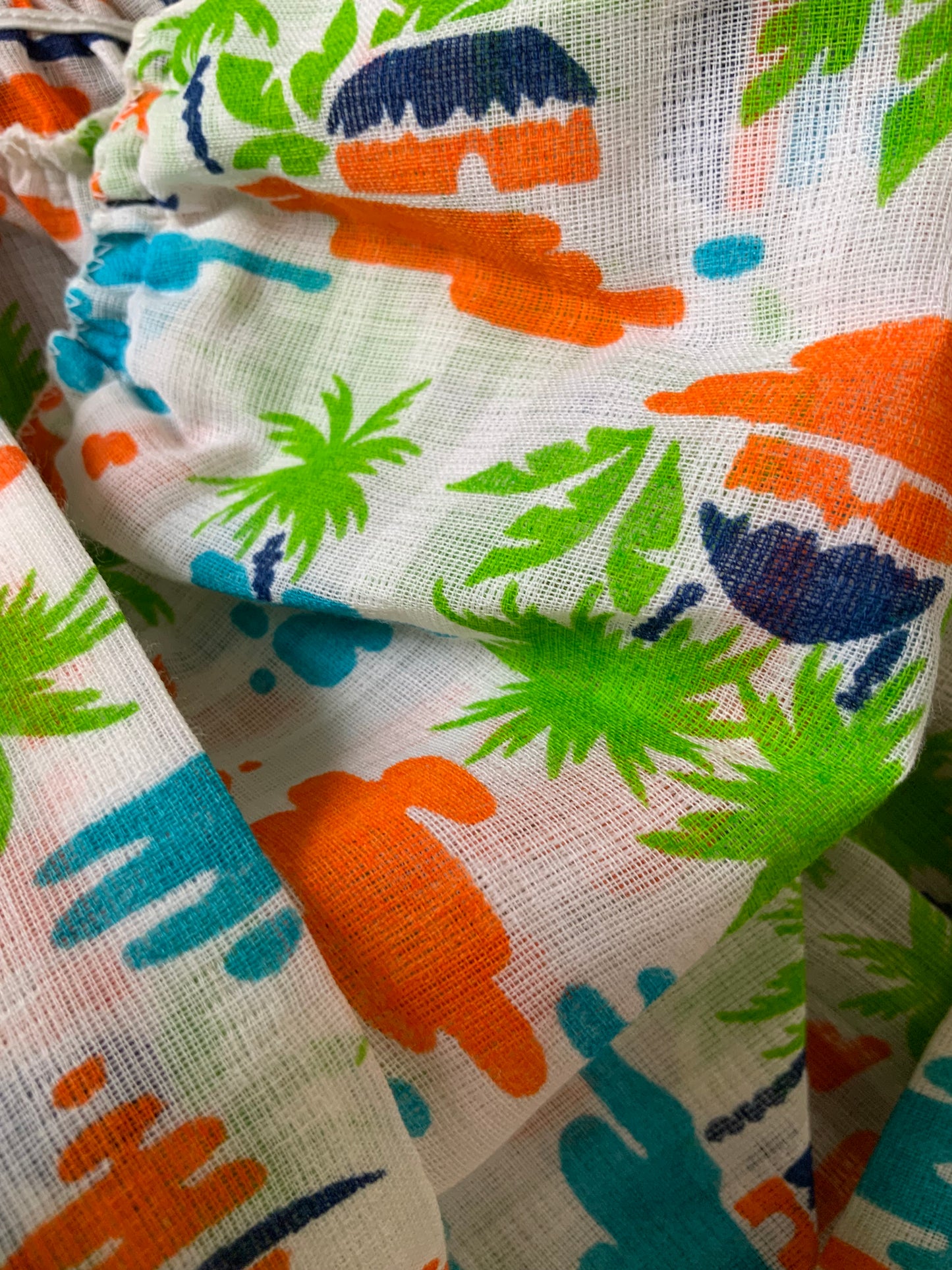 Robe Sexy A fleurs Été Vintage Dos Nu Bretelles 1970 Deadstock
