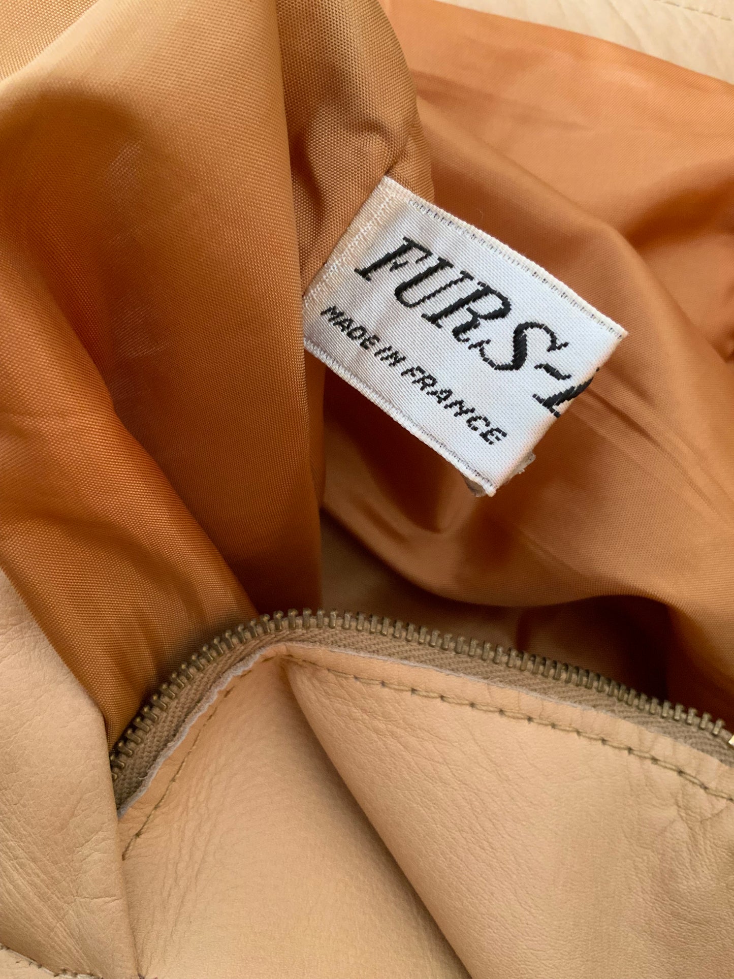 Sublime Pantalon pattes d’éléphant Flare 1970 Cuir beige Furs Ettex Paris