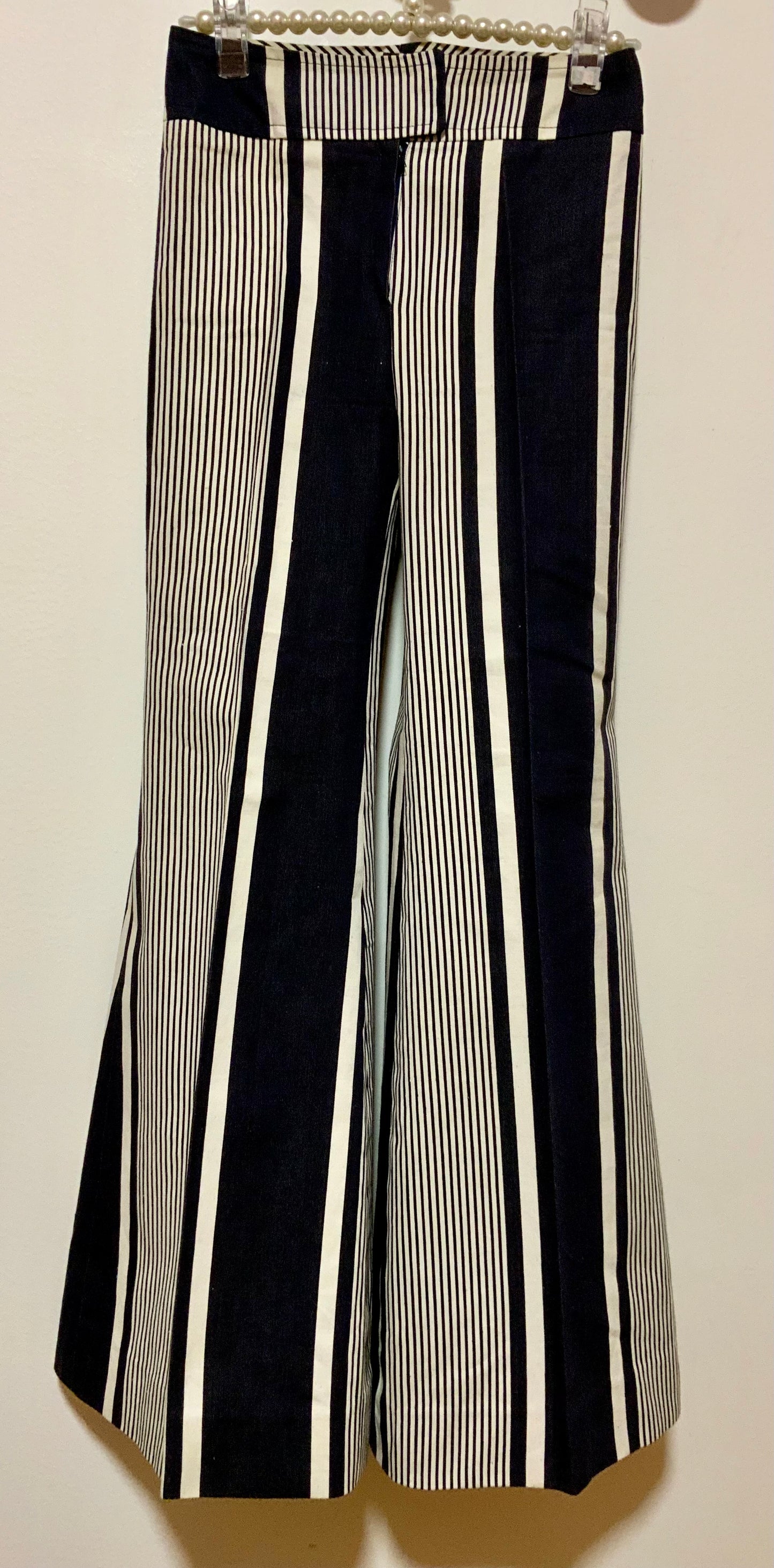Incroyable Pantalon Pattes d’éléphant à rayures Vintage Paris 1970 Librati Création