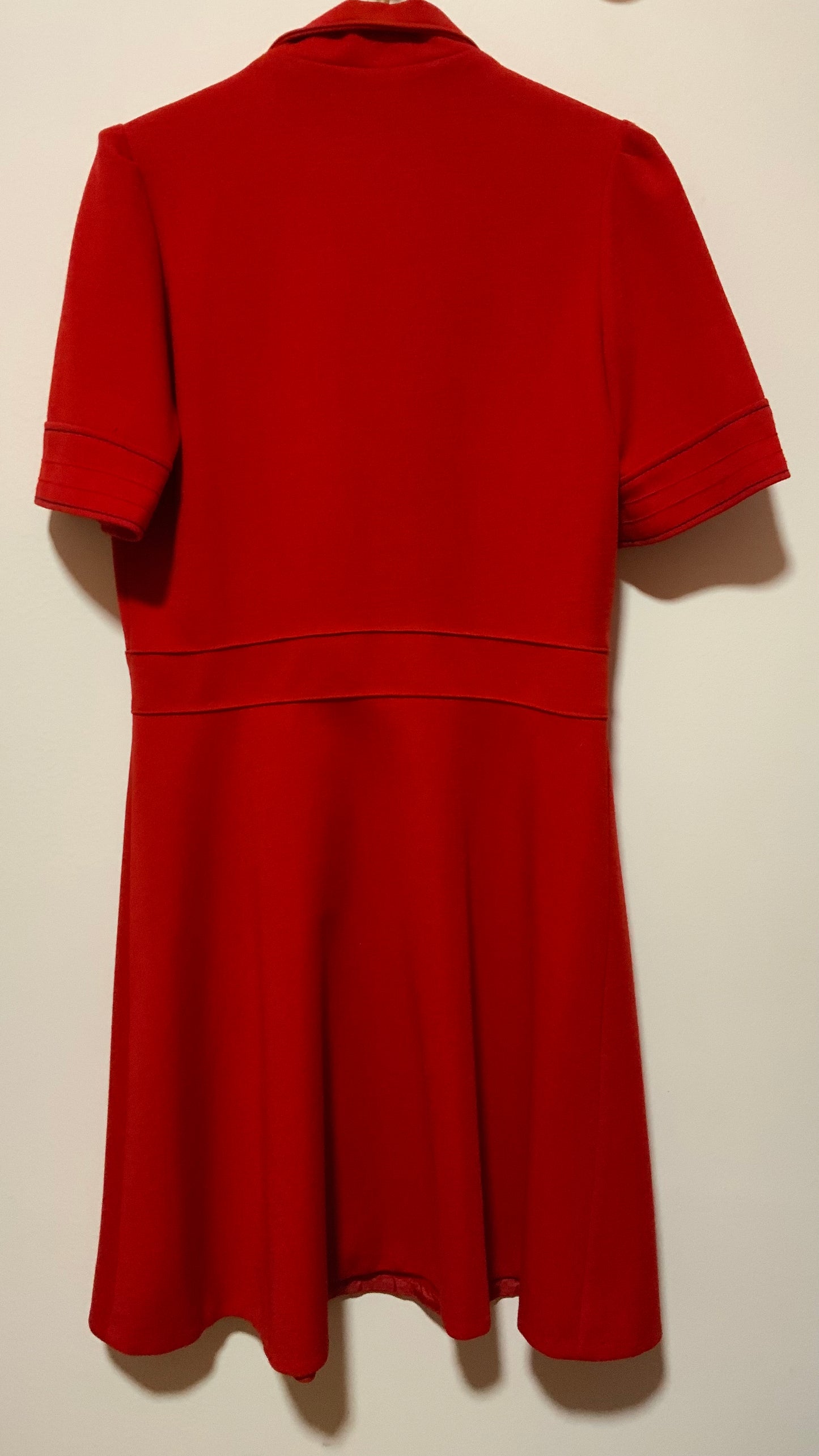 Robe Rouge Col pelle à tartes Vintage 1970