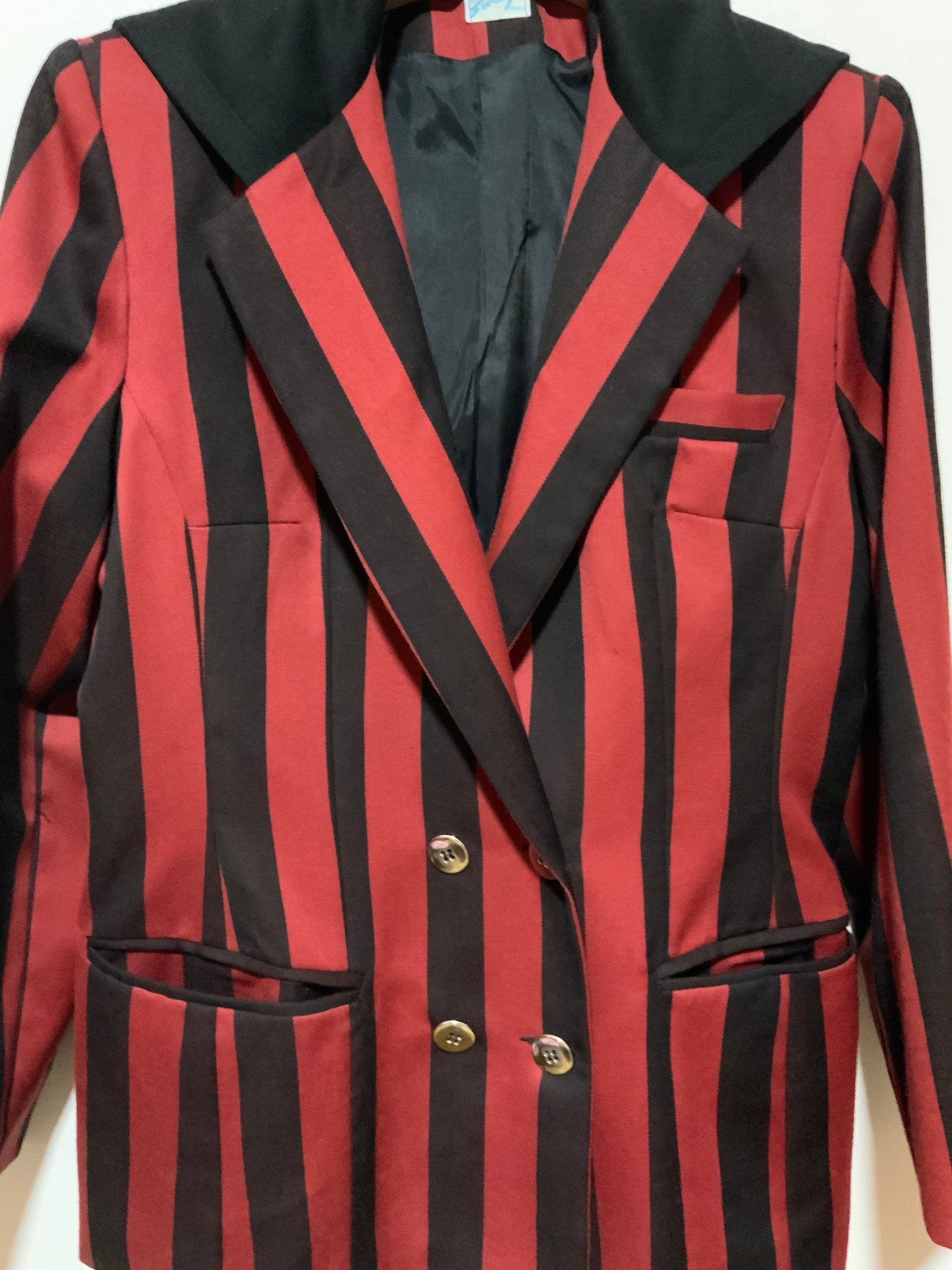 Veste Capuche à rayures Pur Blazer Vintage 1980 Epaulettes-