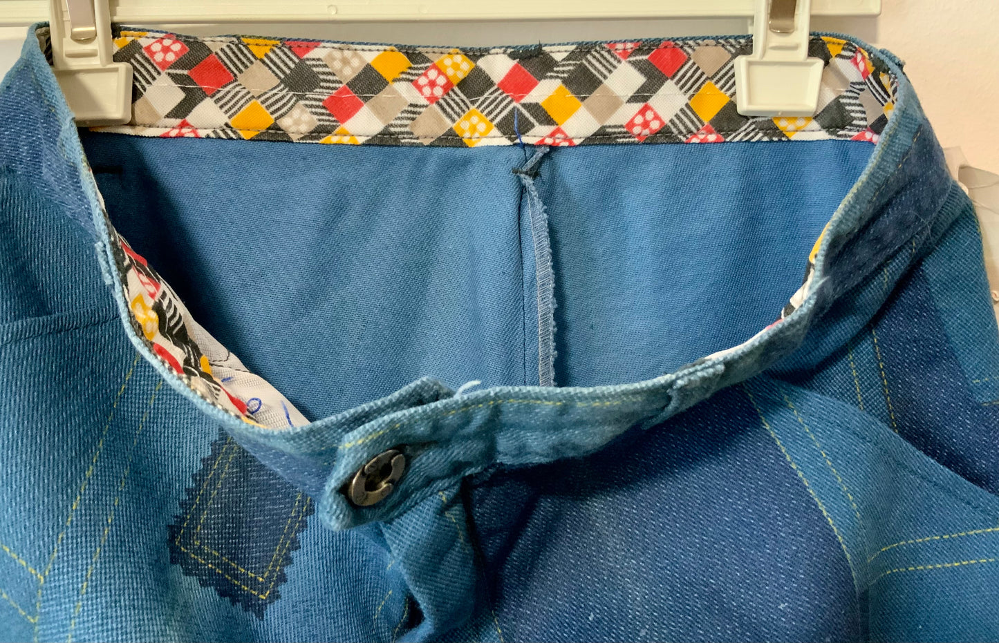 Jean Pattes d’éléphant flare Effet patchwork Vintage 1970