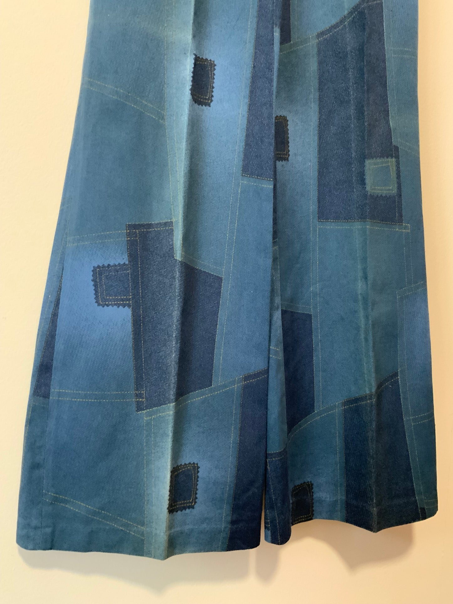 Jean Pattes d’éléphant flare Effet patchwork Vintage 1970