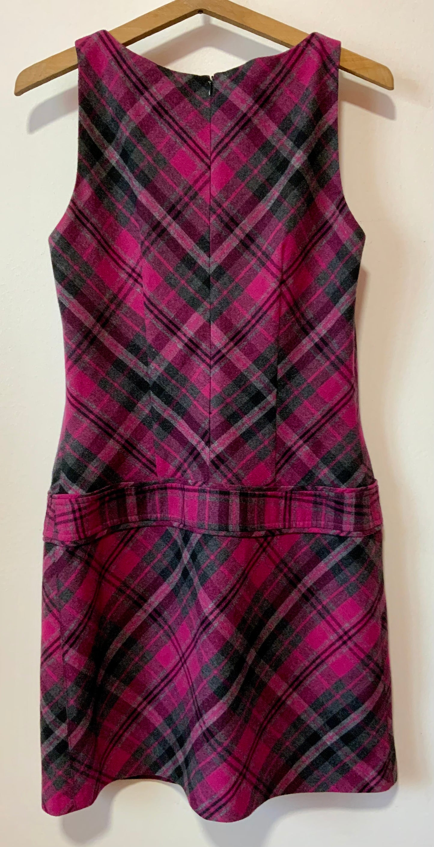 Robe tartan rose Écossaise Vintage 1990 Coupe Façon sixties