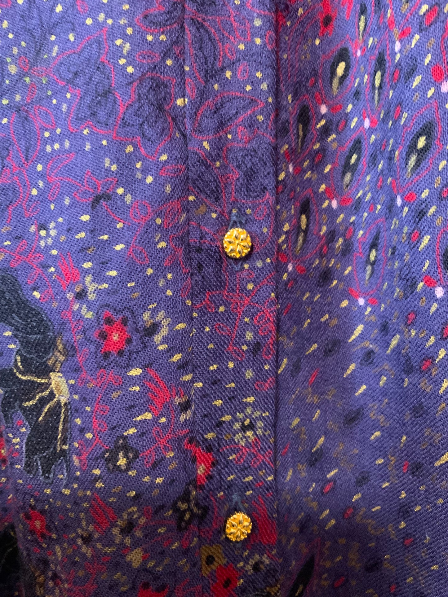Robe 1960 Vintage France Fleurs laine