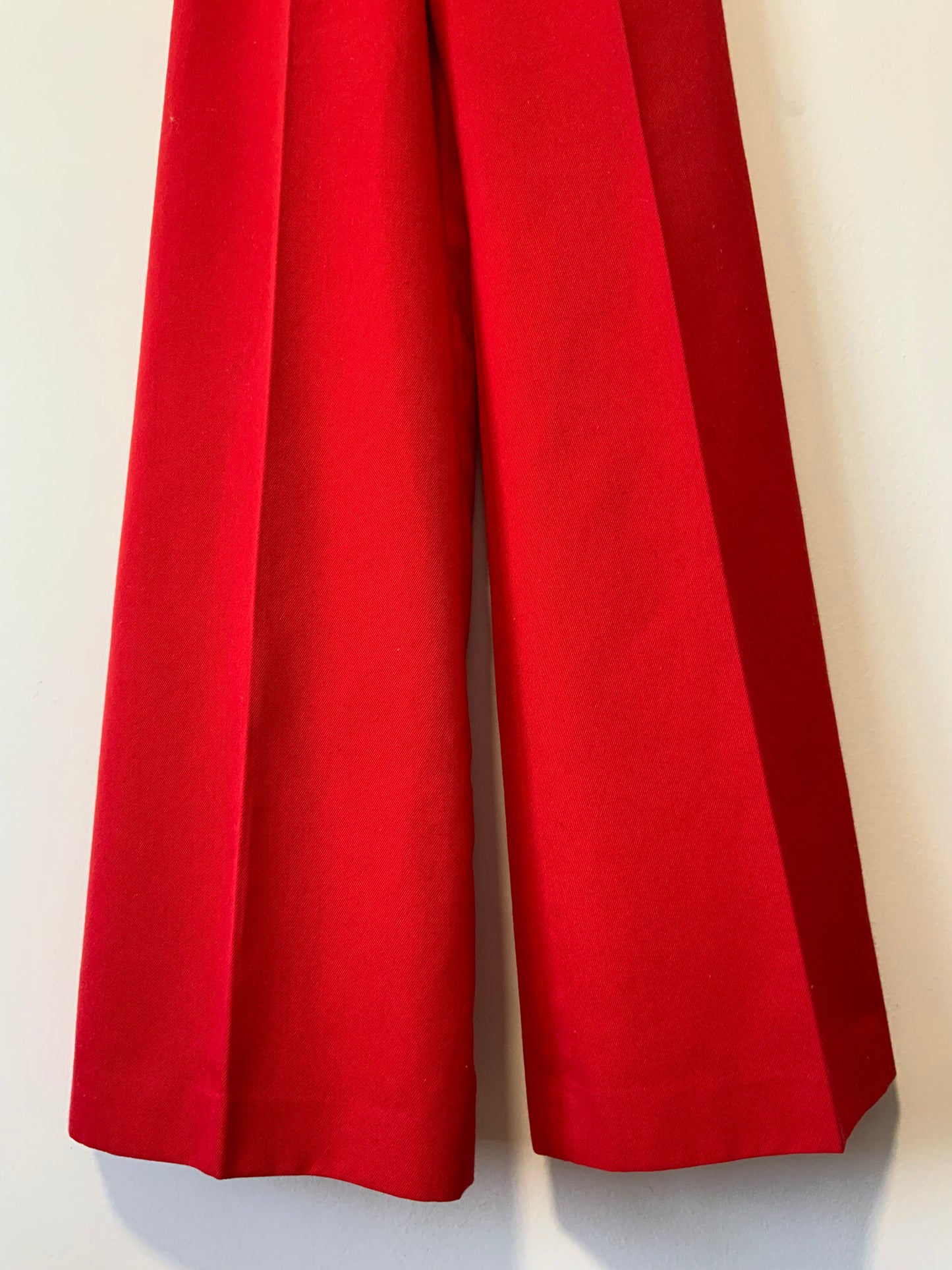 Pantalon Pattes d’éléphant Flare Rouge Vintage 1970 Chic France