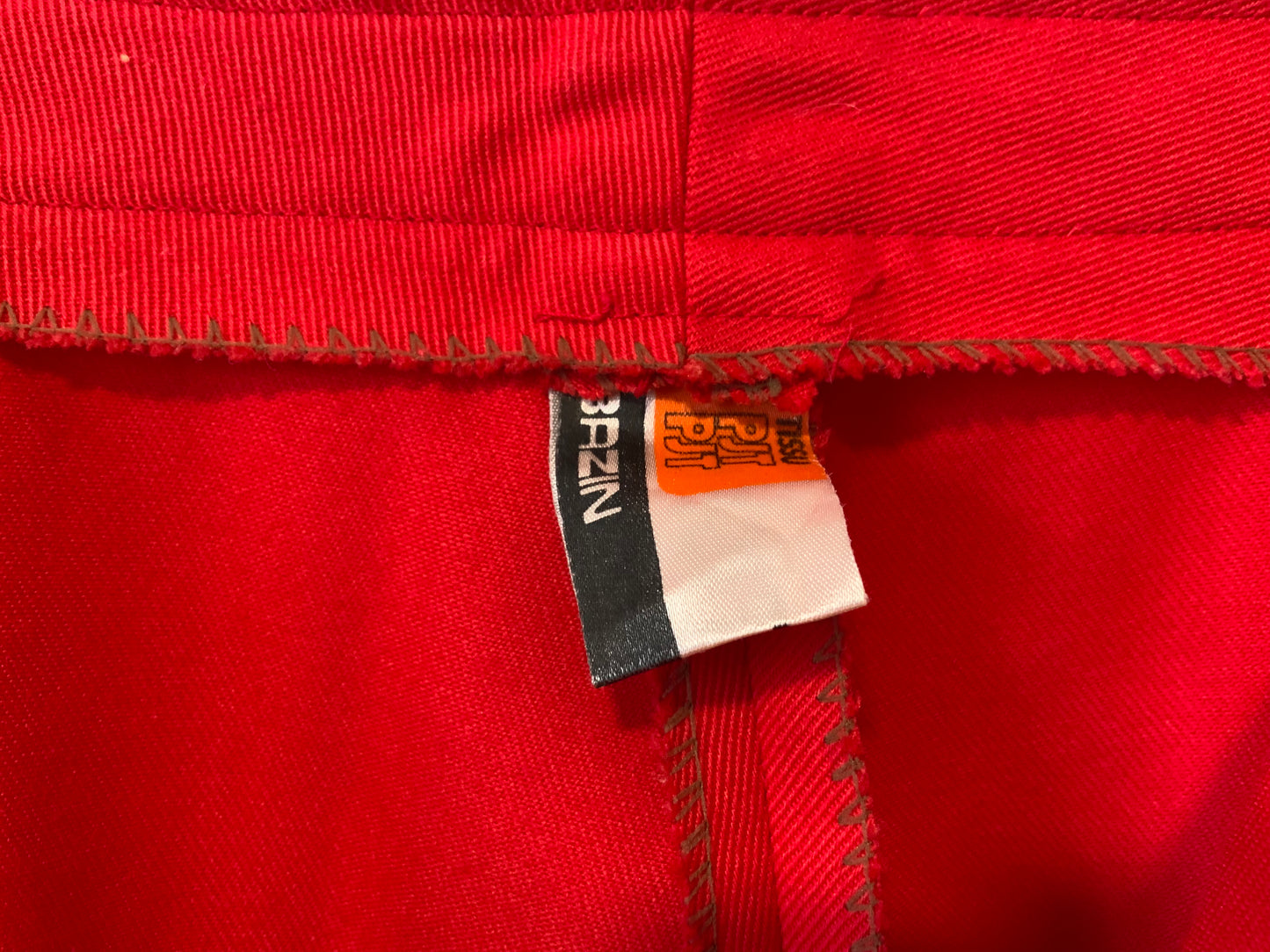 Pantalon Pattes d’éléphant Flare Rouge Vintage 1970 Chic France